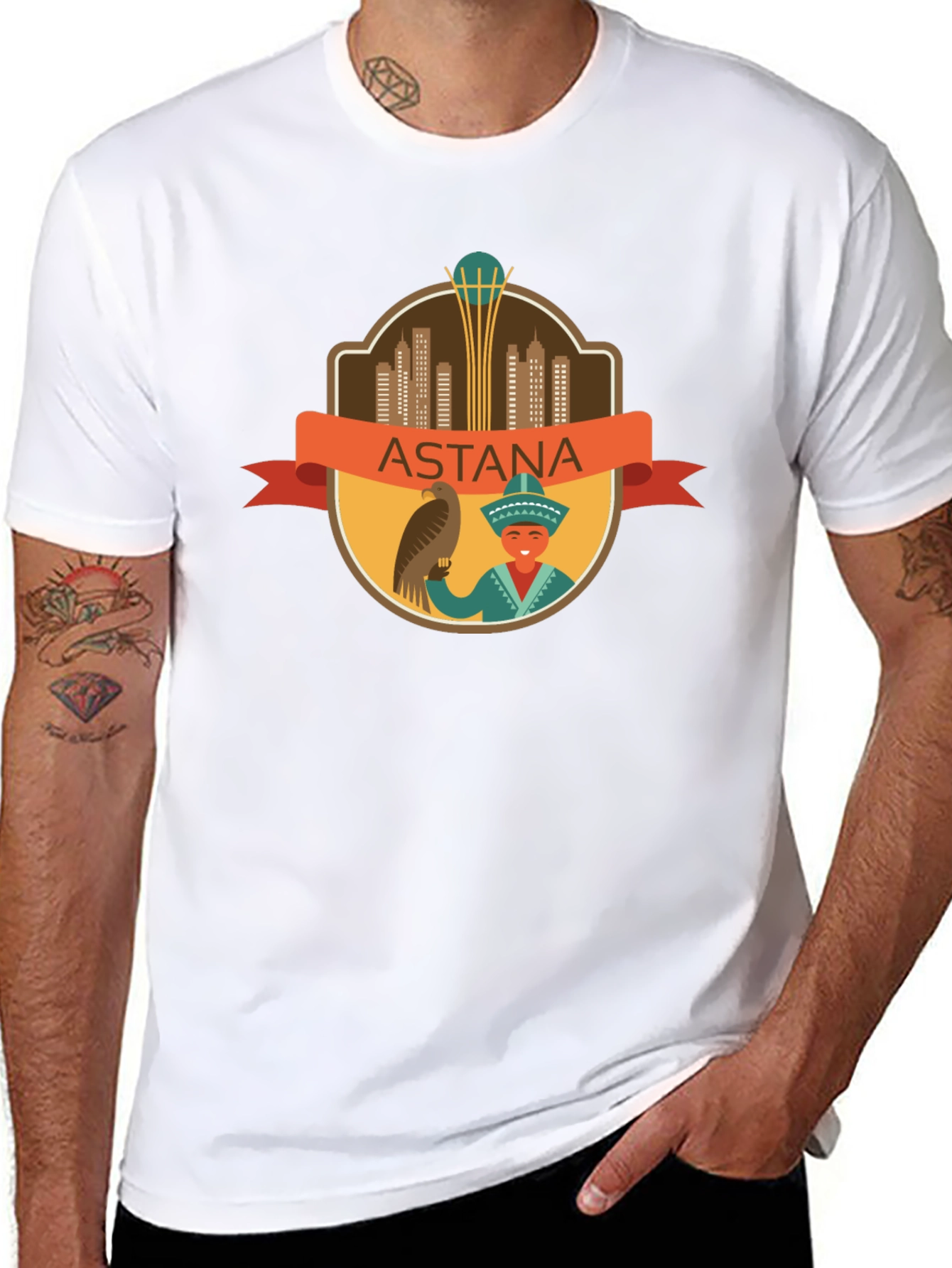Astana City T-Shirt - Black Cotton Graphic Tee