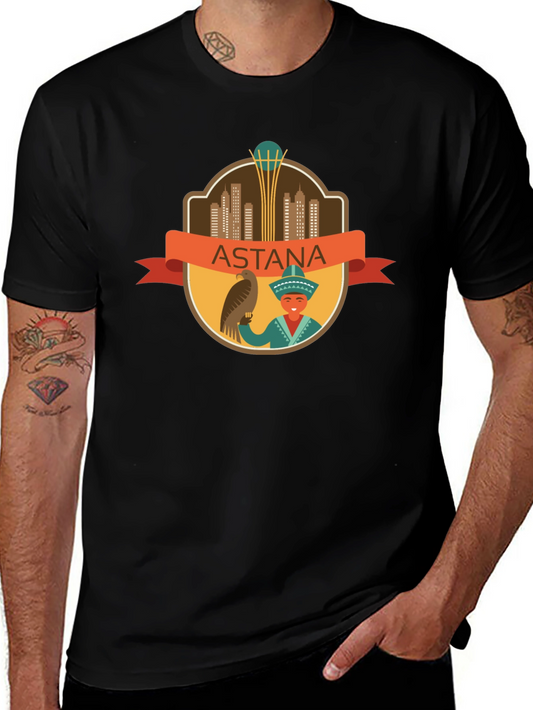 Astana City T-Shirt - Black Cotton Graphic Tee