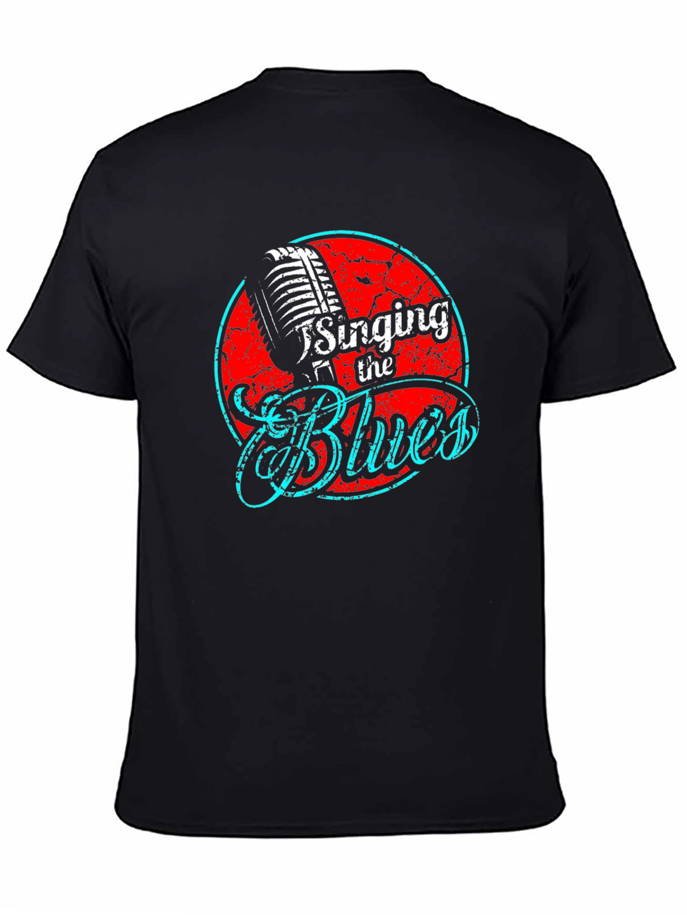 Singing the Blues Graphic Print Black T-Shirt