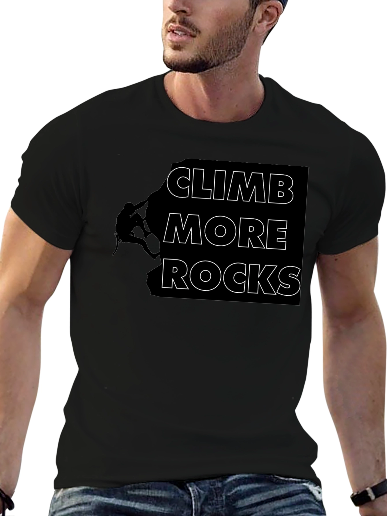 Climb More Rocks Graphic T-Shirt - Black