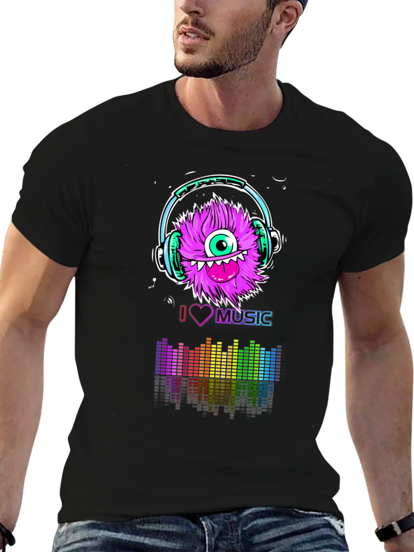 Monster Music Lover Graphic T-Shirt