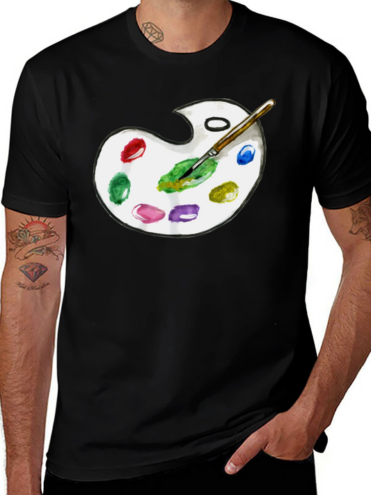 Artist Palette Graphic T-Shirt - Black Cotton Tee