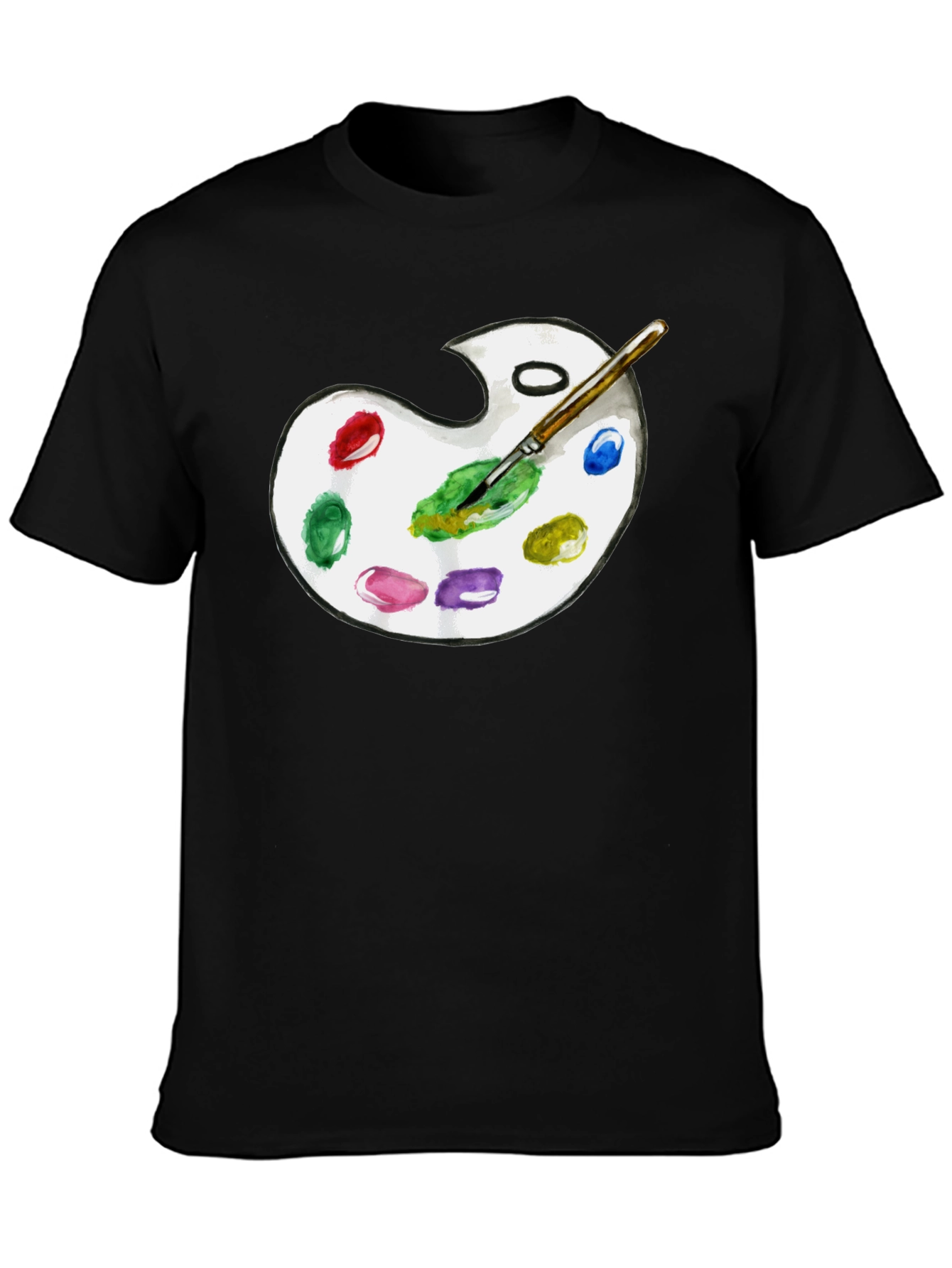 Artist Palette Graphic T-Shirt - Black Cotton Tee