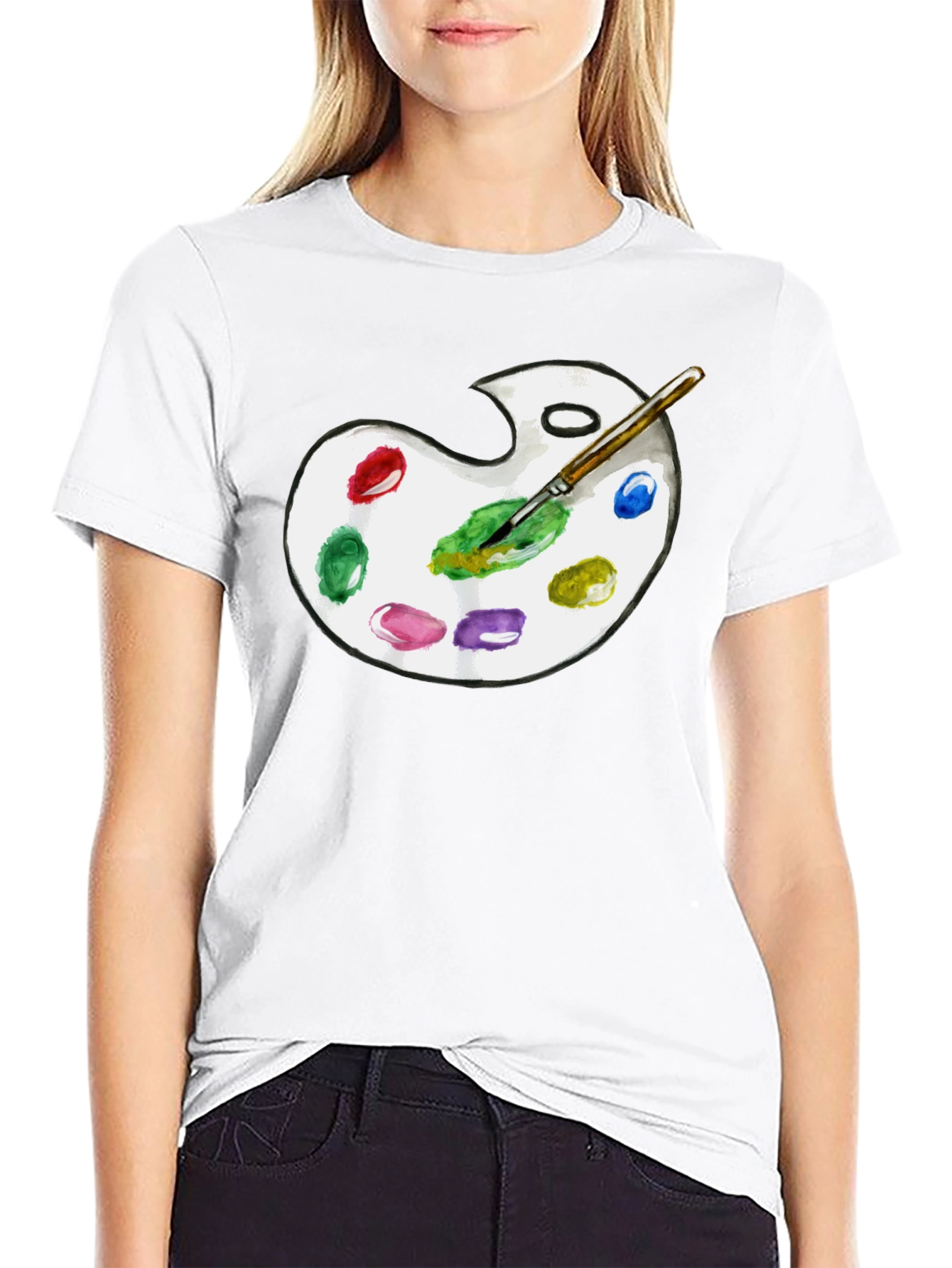 Artist Palette Graphic T-Shirt - Black Cotton Tee