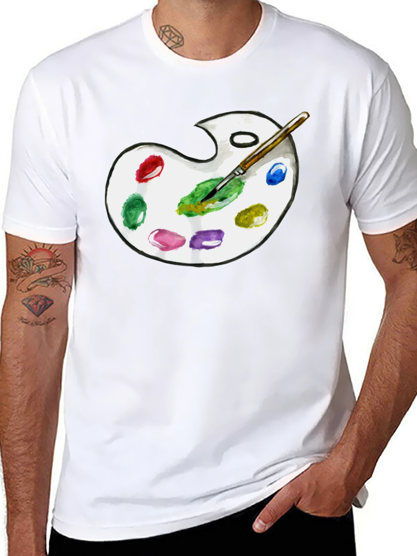 Artist Palette Graphic T-Shirt - Black Cotton Tee