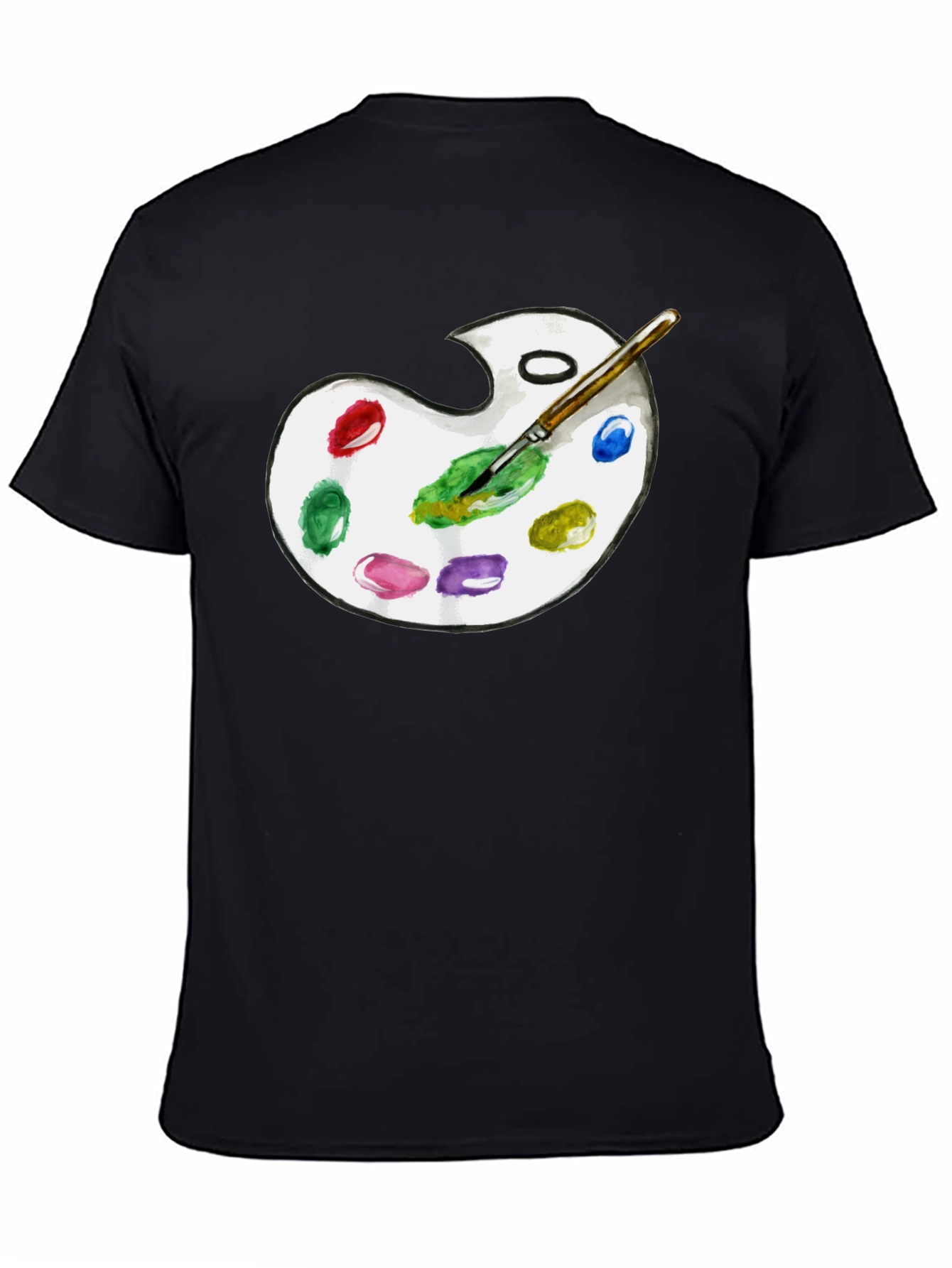 Artist Palette Graphic T-Shirt - Black Cotton Tee