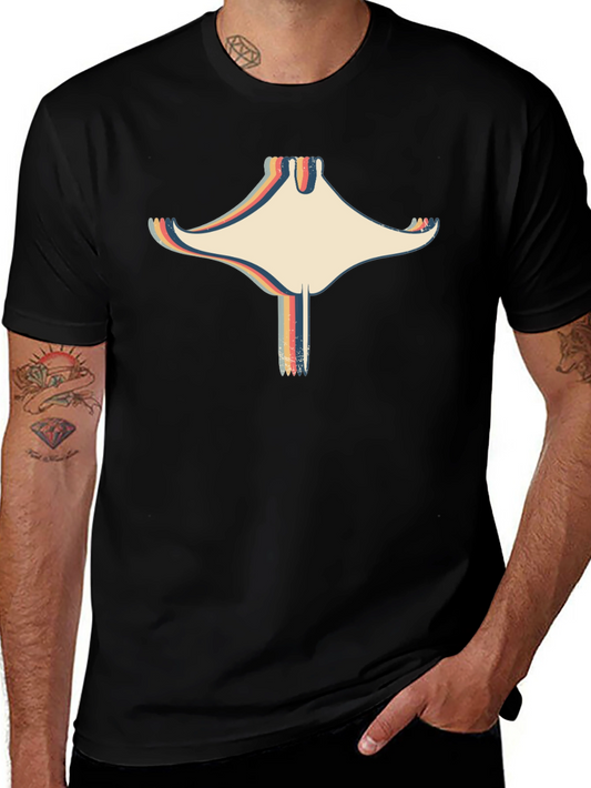 Retro Stingray Graphic Black T-Shirt