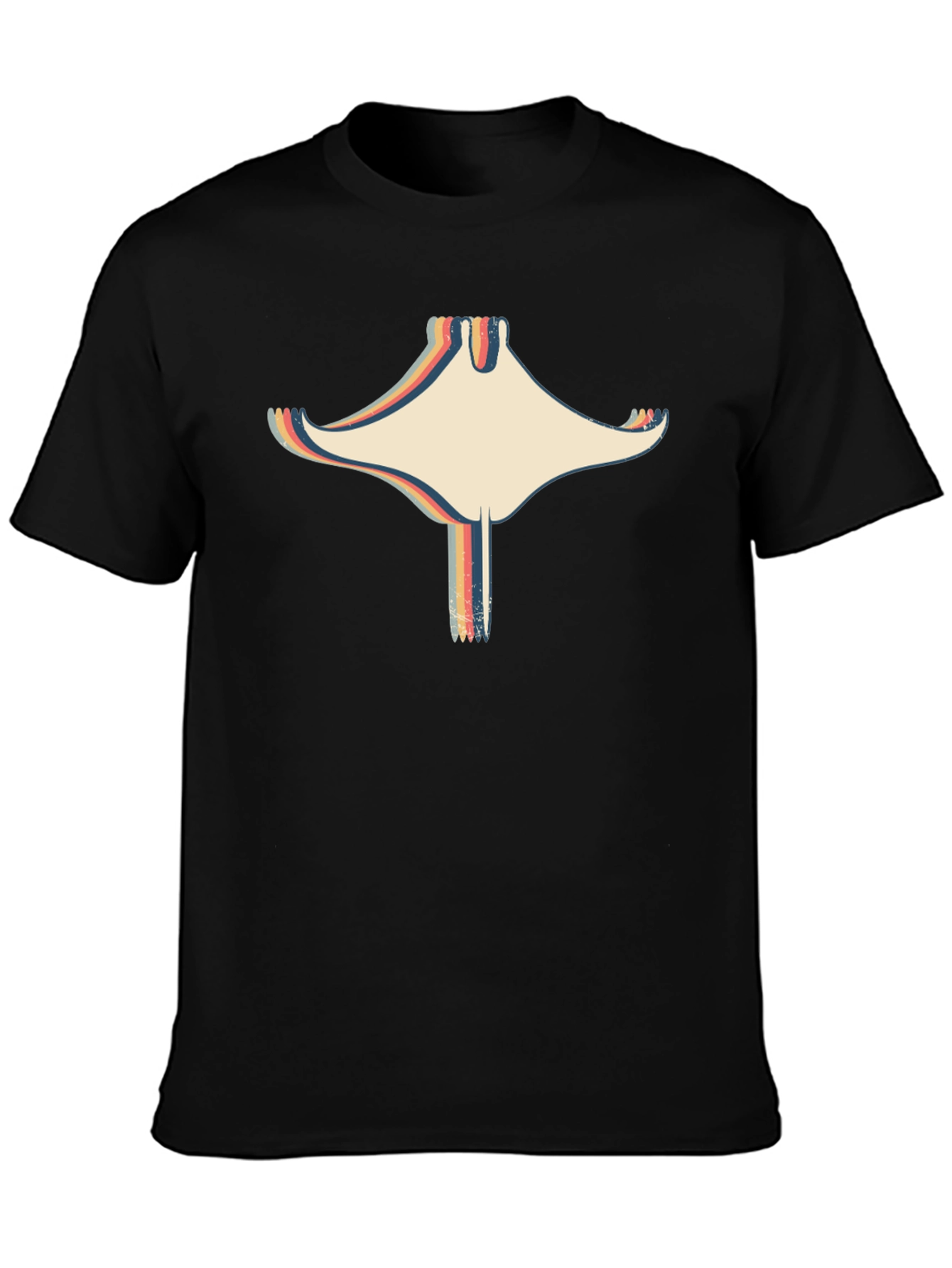 Retro Stingray Graphic Black T-Shirt