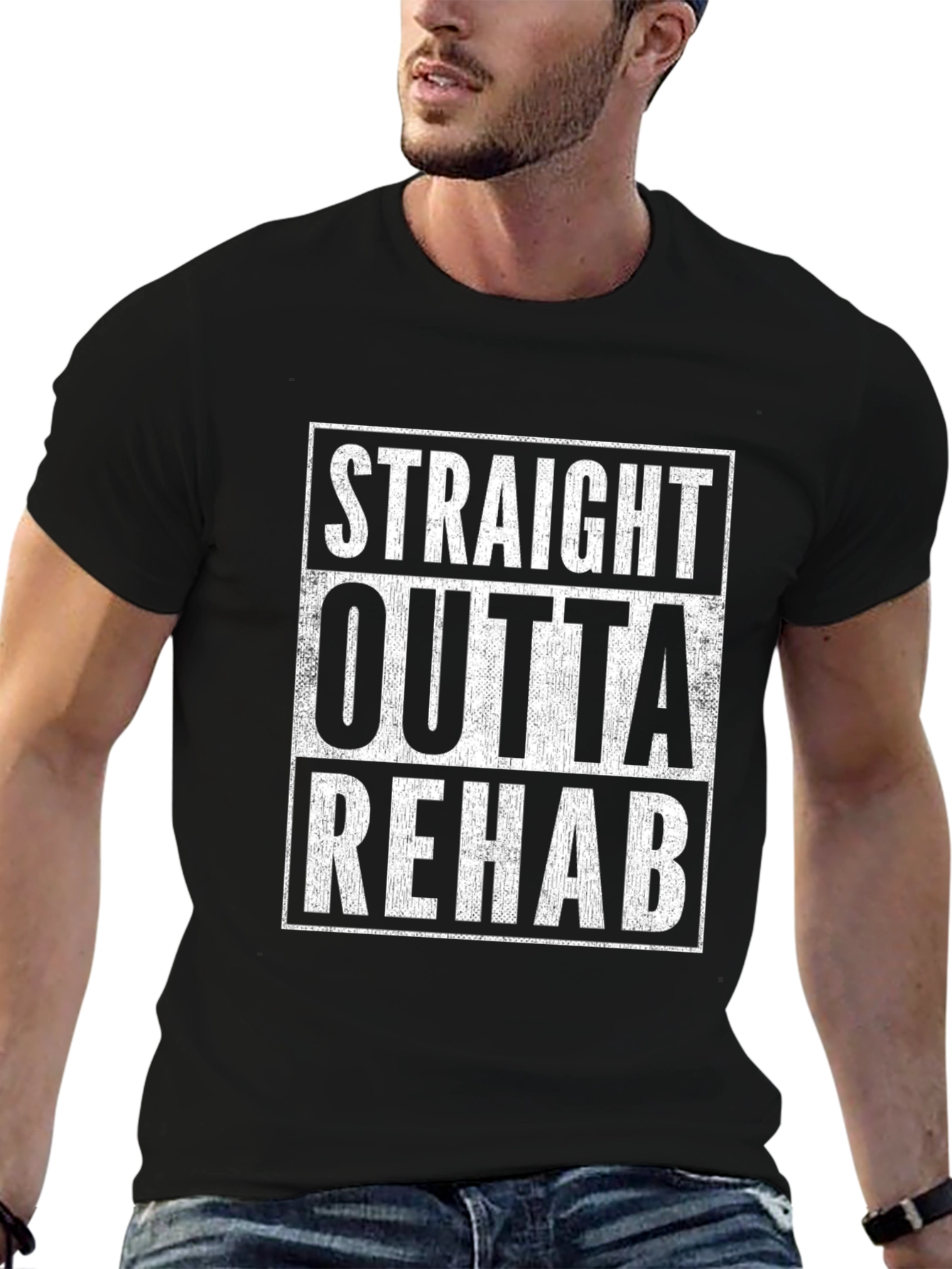 Straight Outta Rehab Graphic Tee - Black