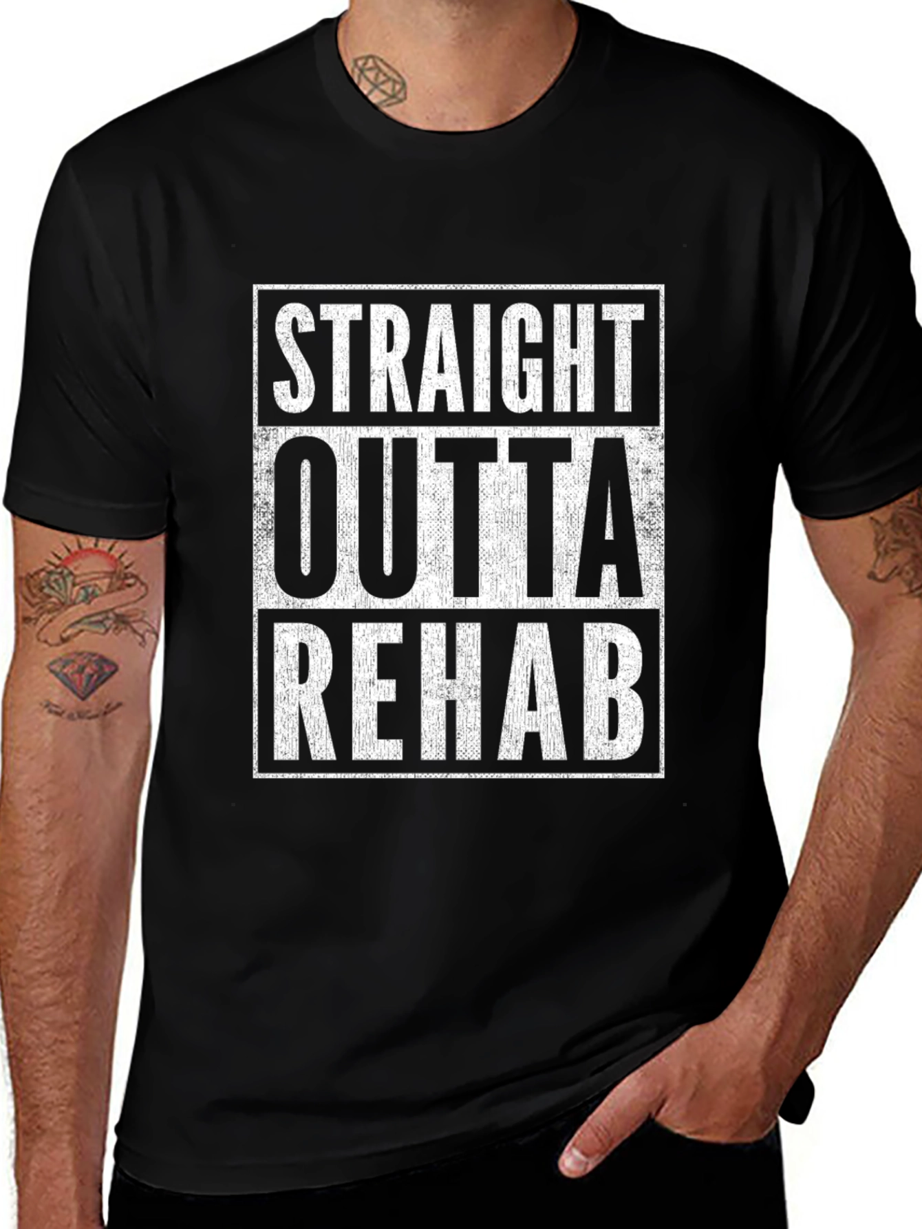 Straight Outta Rehab Graphic Tee - Black