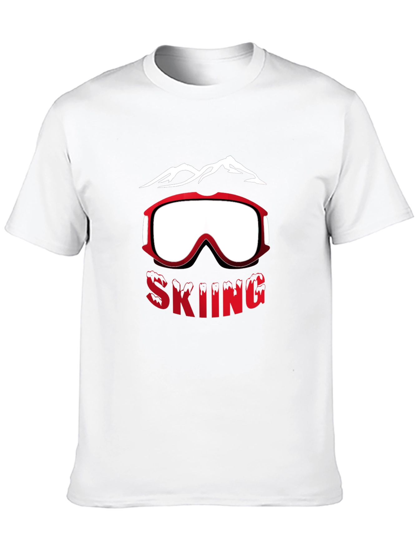 Skiing Graphic Tee - Mountain & Goggles Design