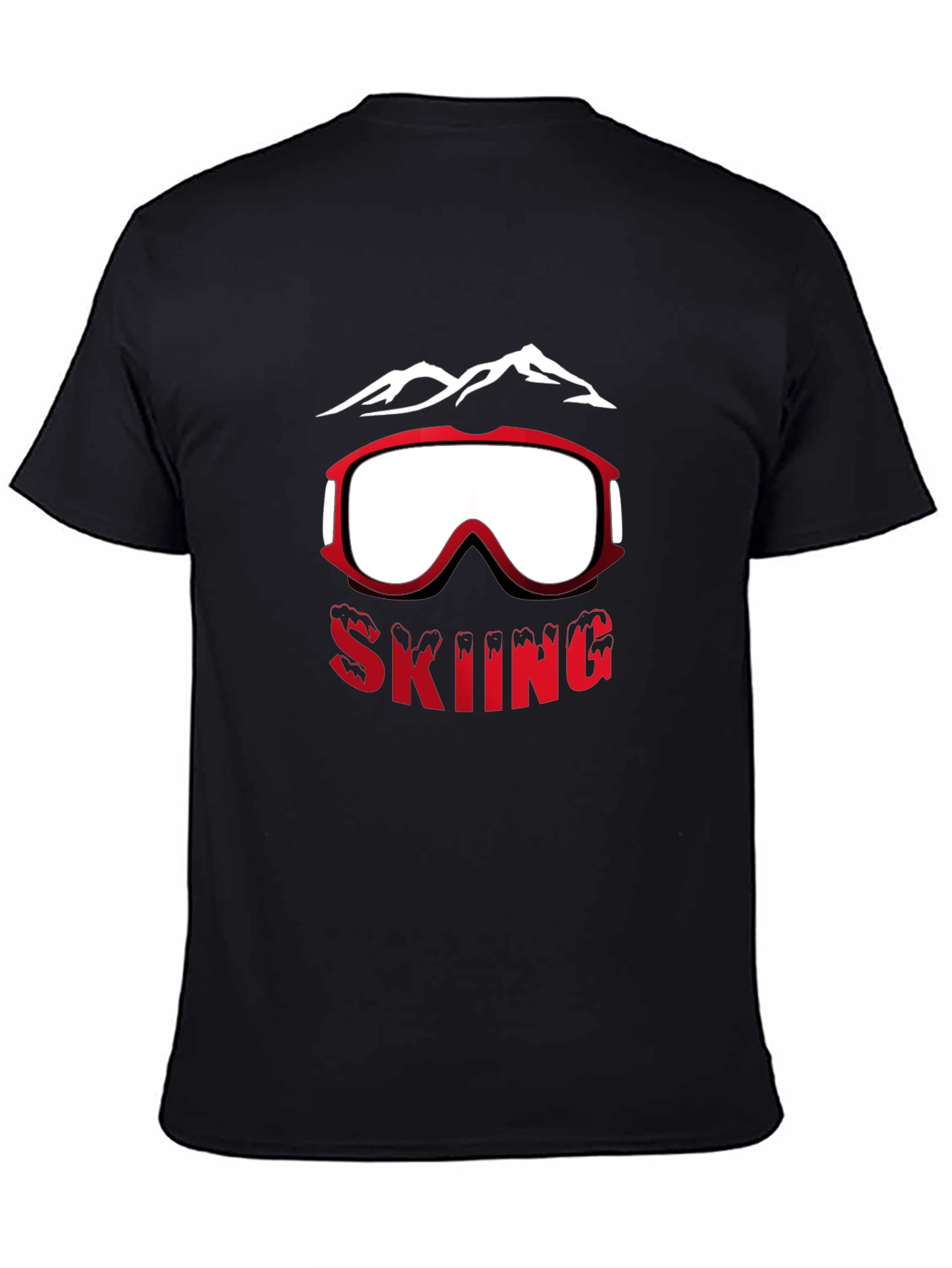 Skiing Graphic Tee - Mountain & Goggles Design