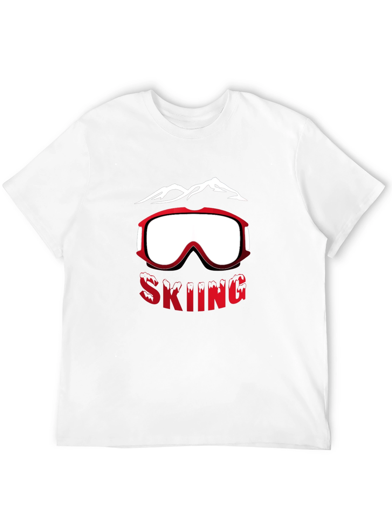 Skiing Graphic Tee - Mountain & Goggles Design