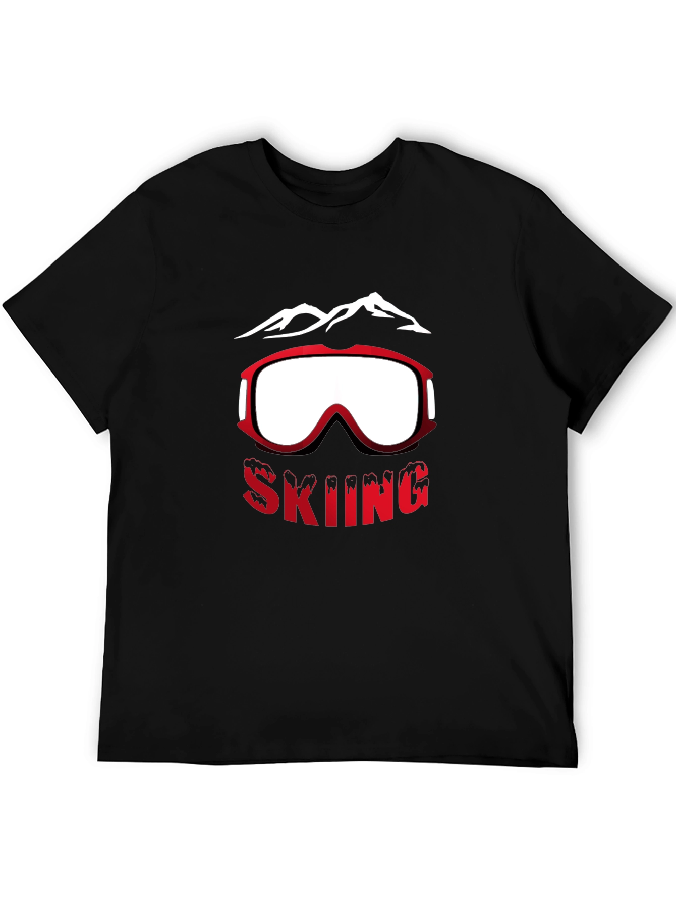 Skiing Graphic Tee - Mountain & Goggles Design