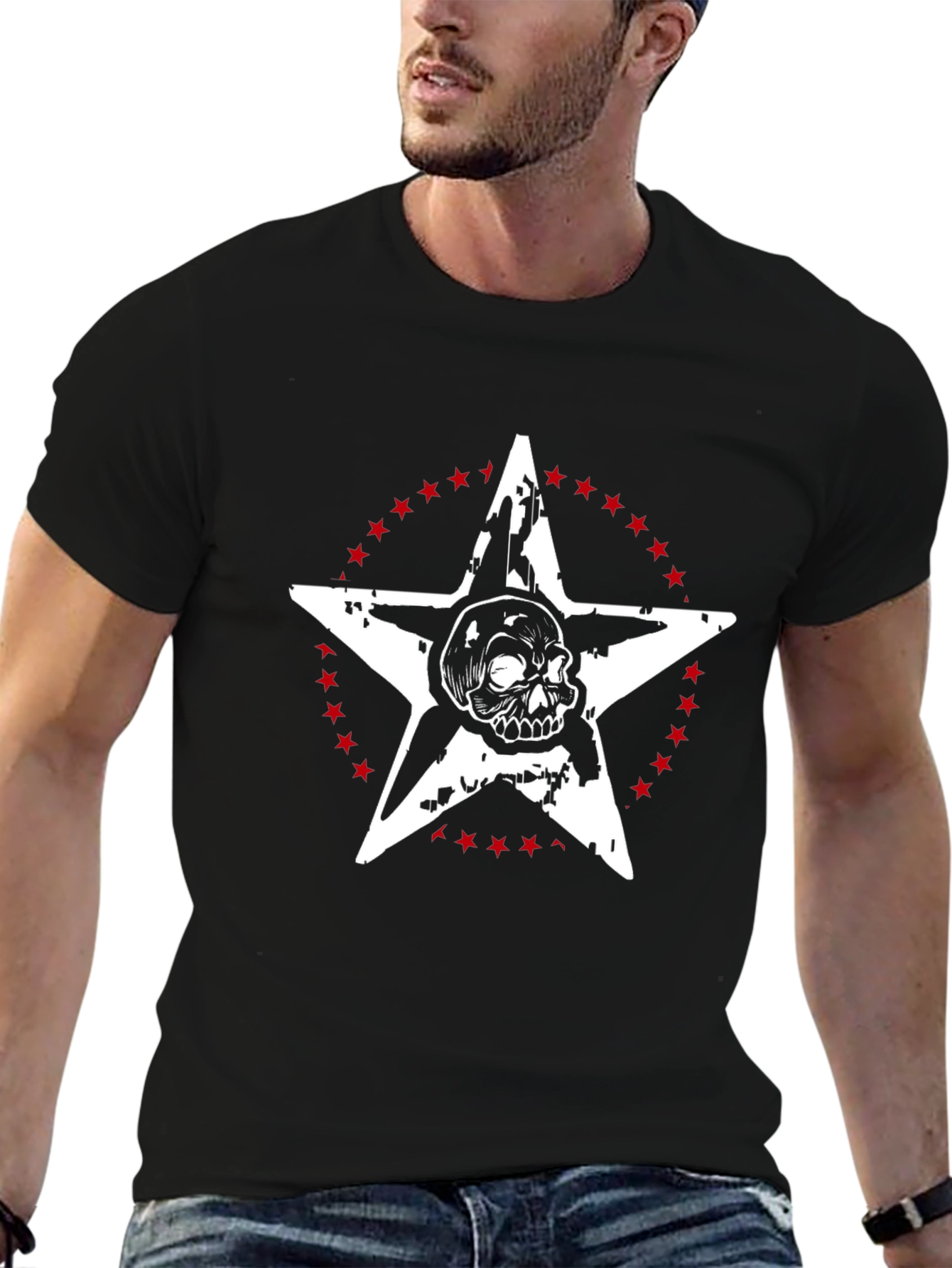 Skull Star Graphic Tee - Rocker Style
