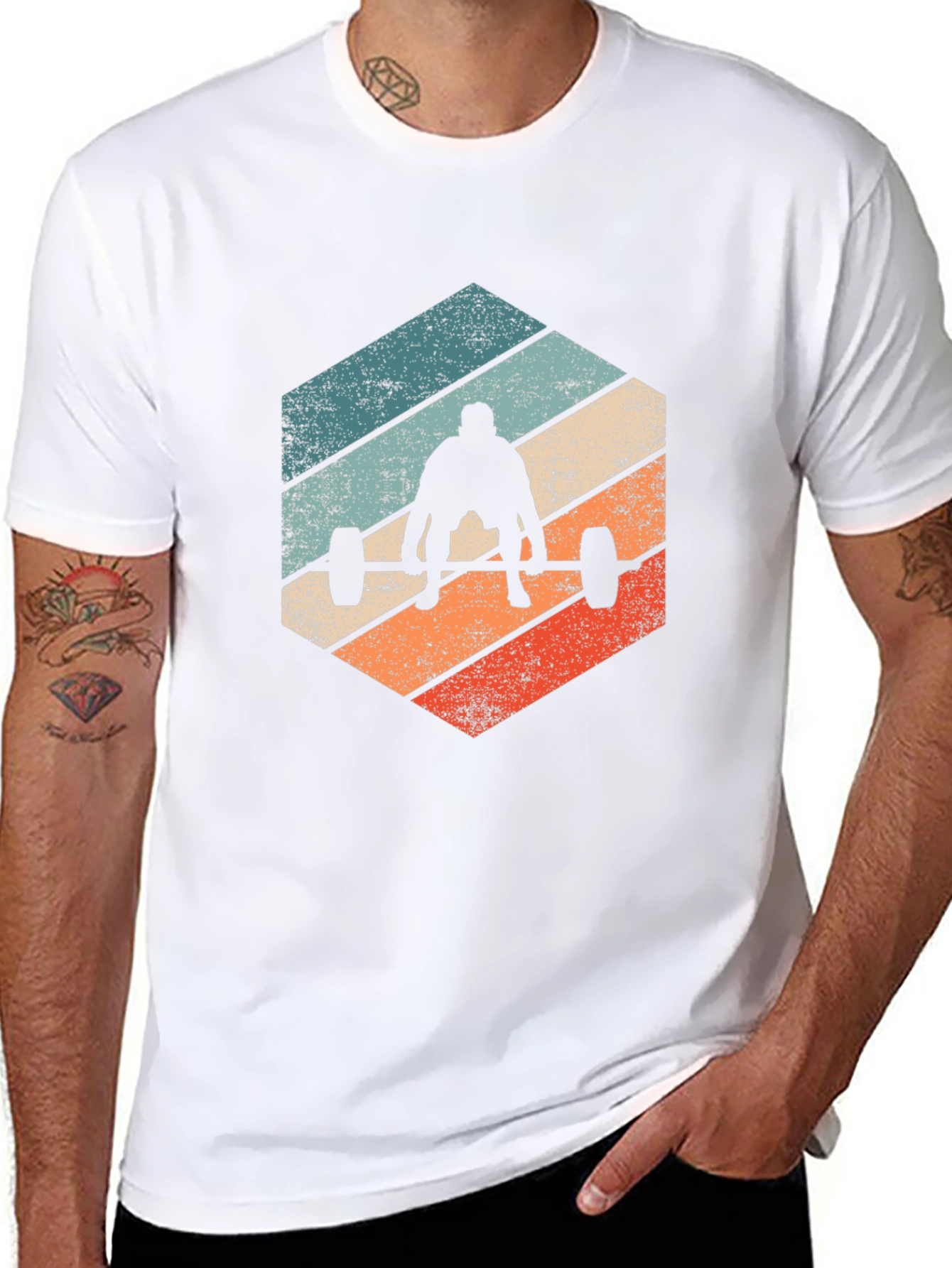 Retro Weightlifting T-Shirt - Black