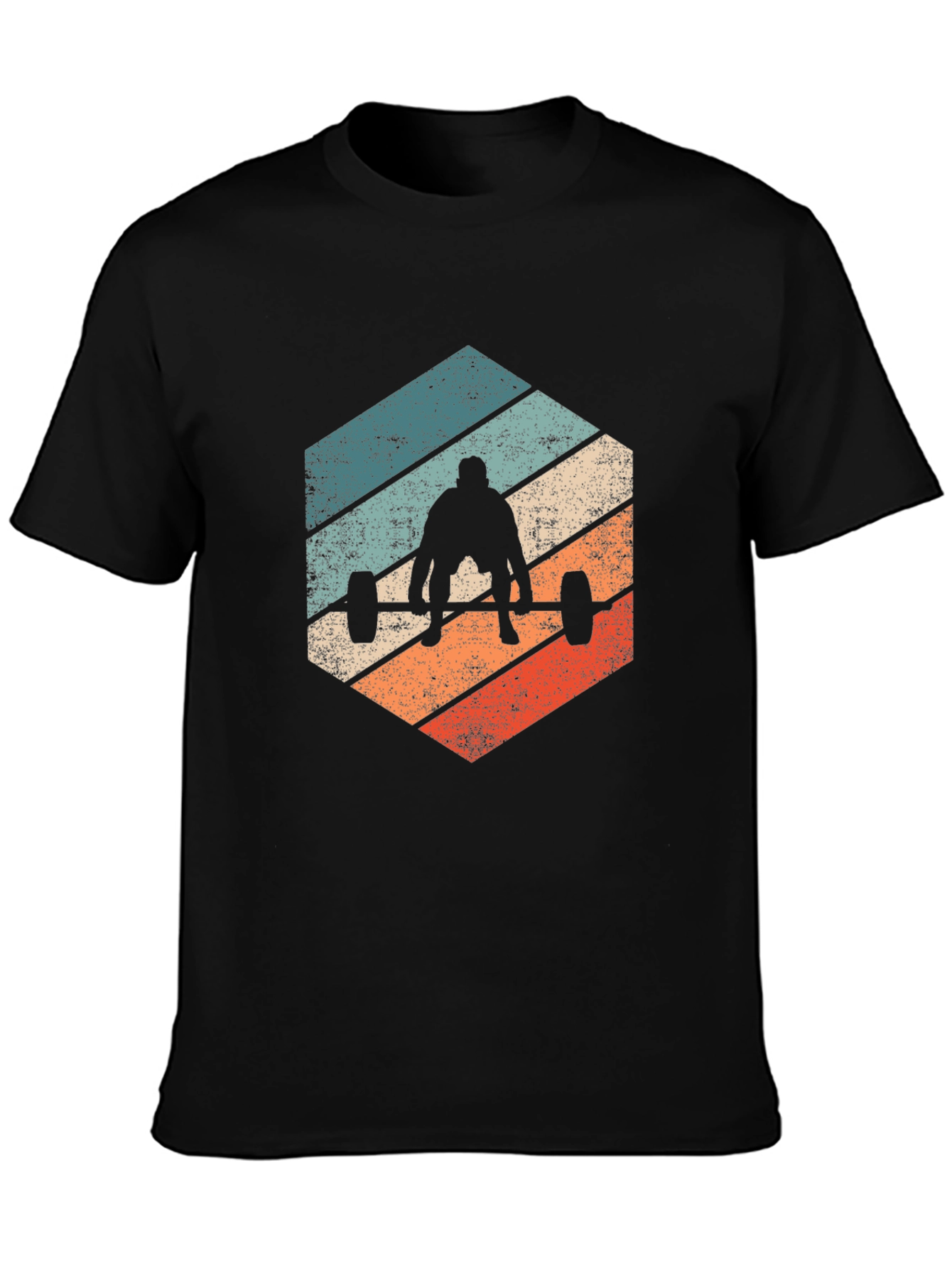 Retro Weightlifting T-Shirt - Black