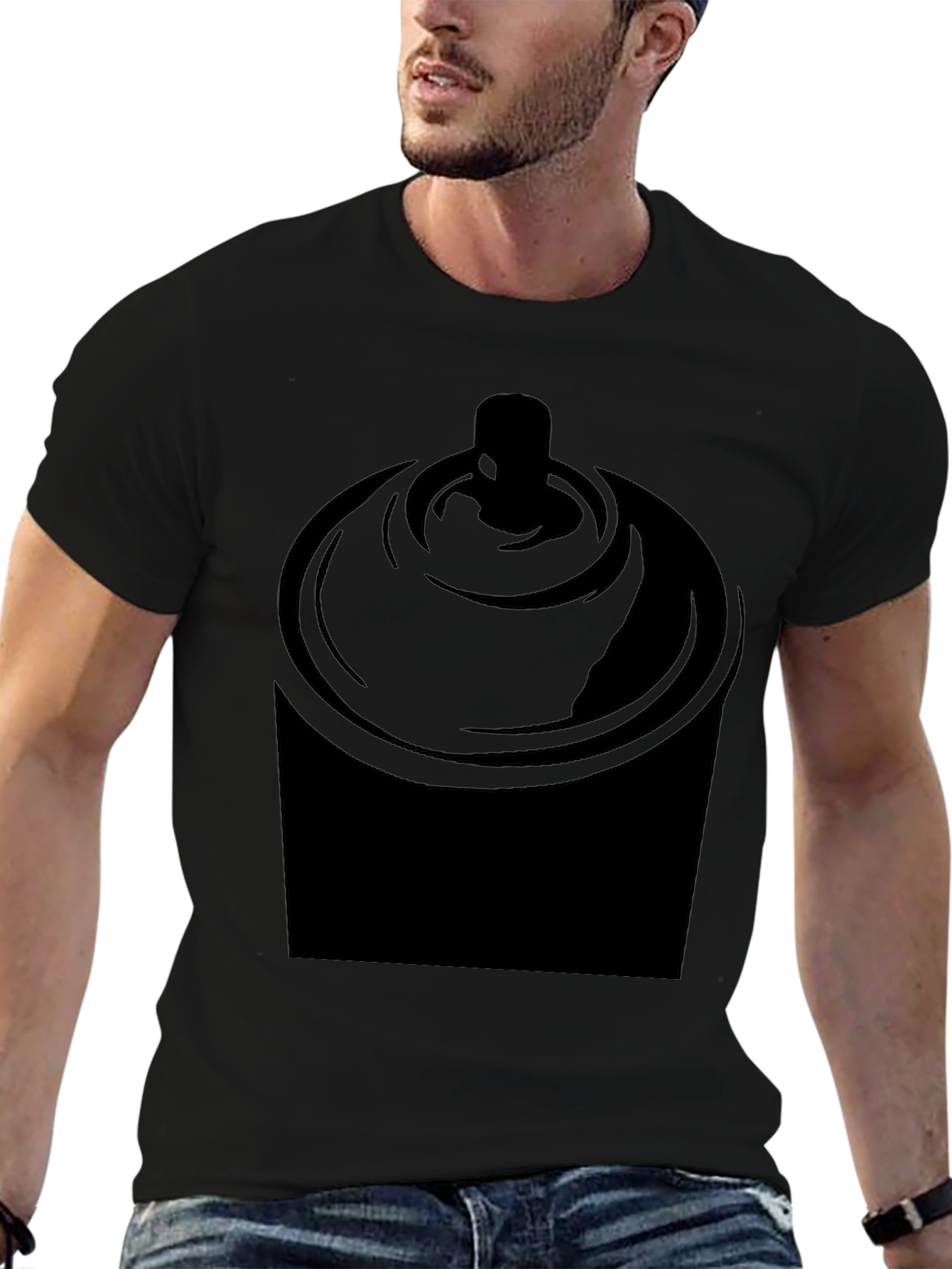 Spray Paint Can Graphic T-Shirt - Black