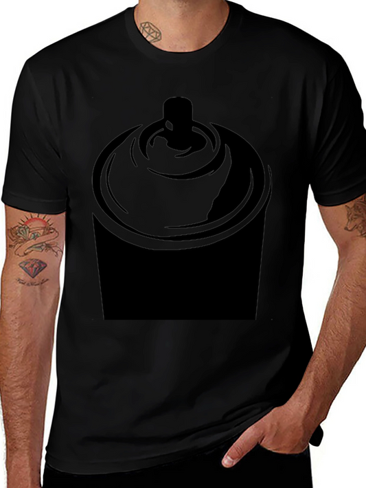 Spray Paint Can Graphic T-Shirt - Black
