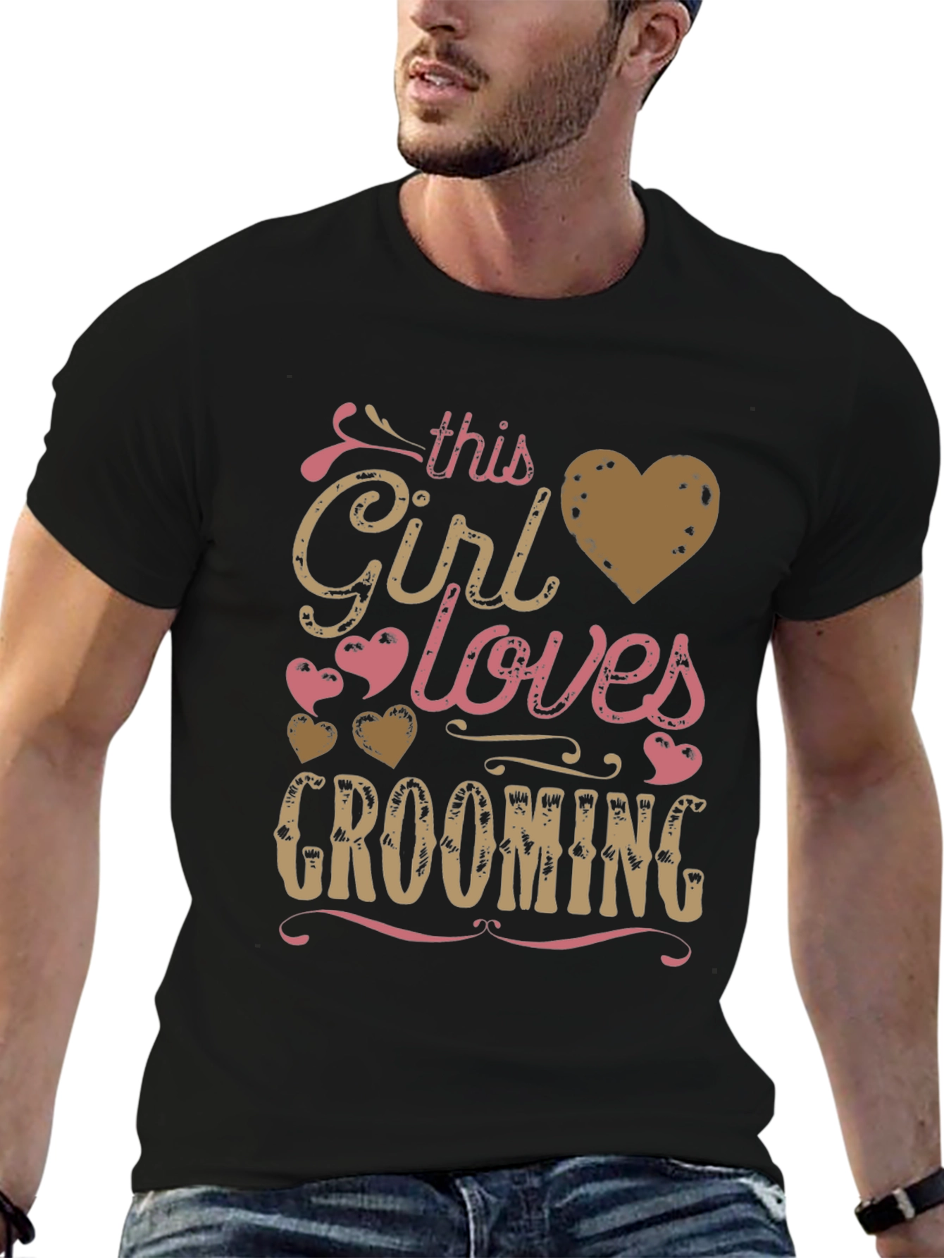 Girl Loves Grooming T-Shirt - Black Graphic Tee