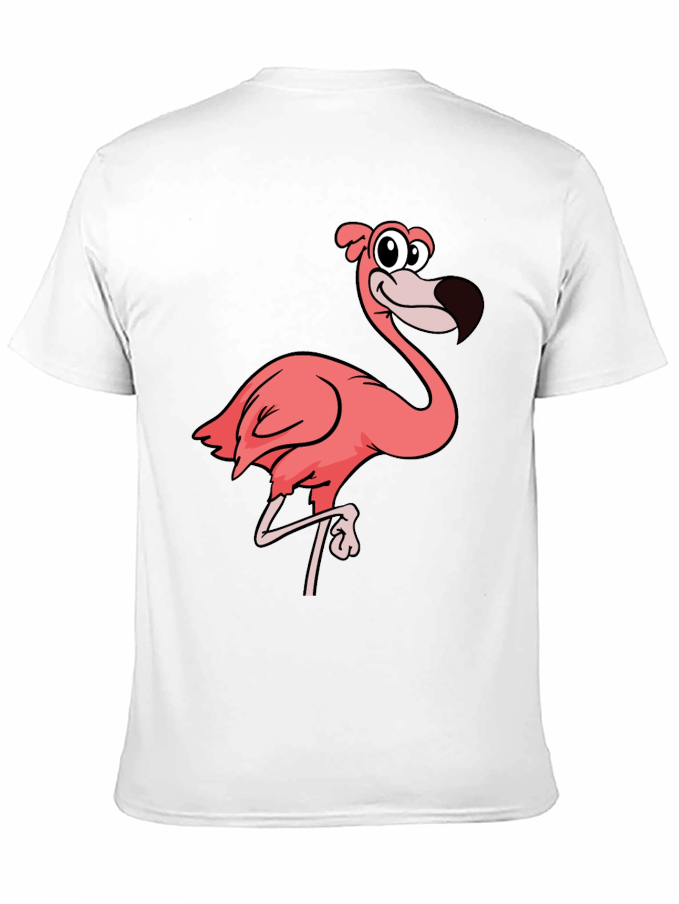Mens Black T-Shirt with Pink Flamingo Graphic
