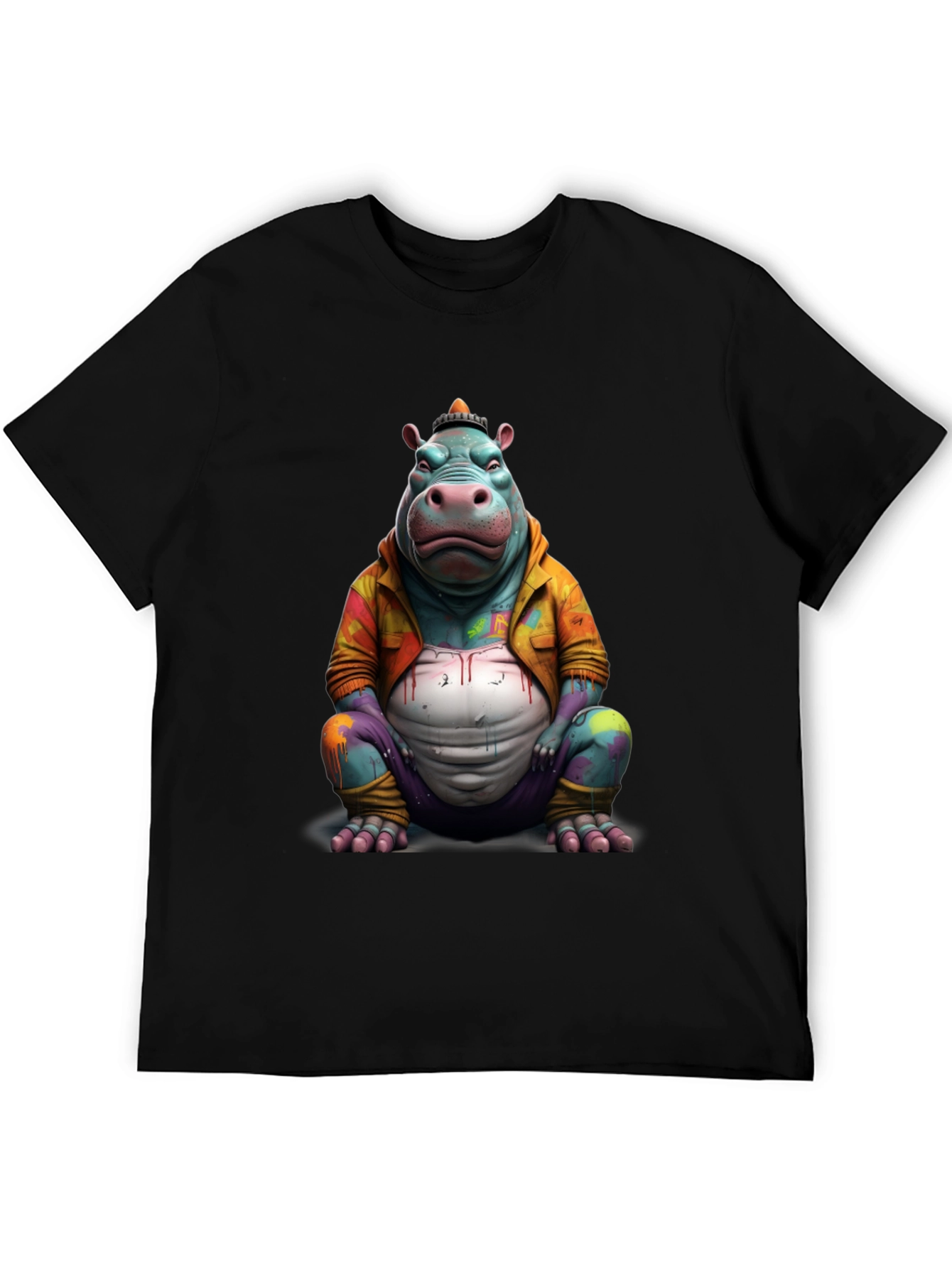 Funky Hippo T-Shirt - Unique Graphic Tee