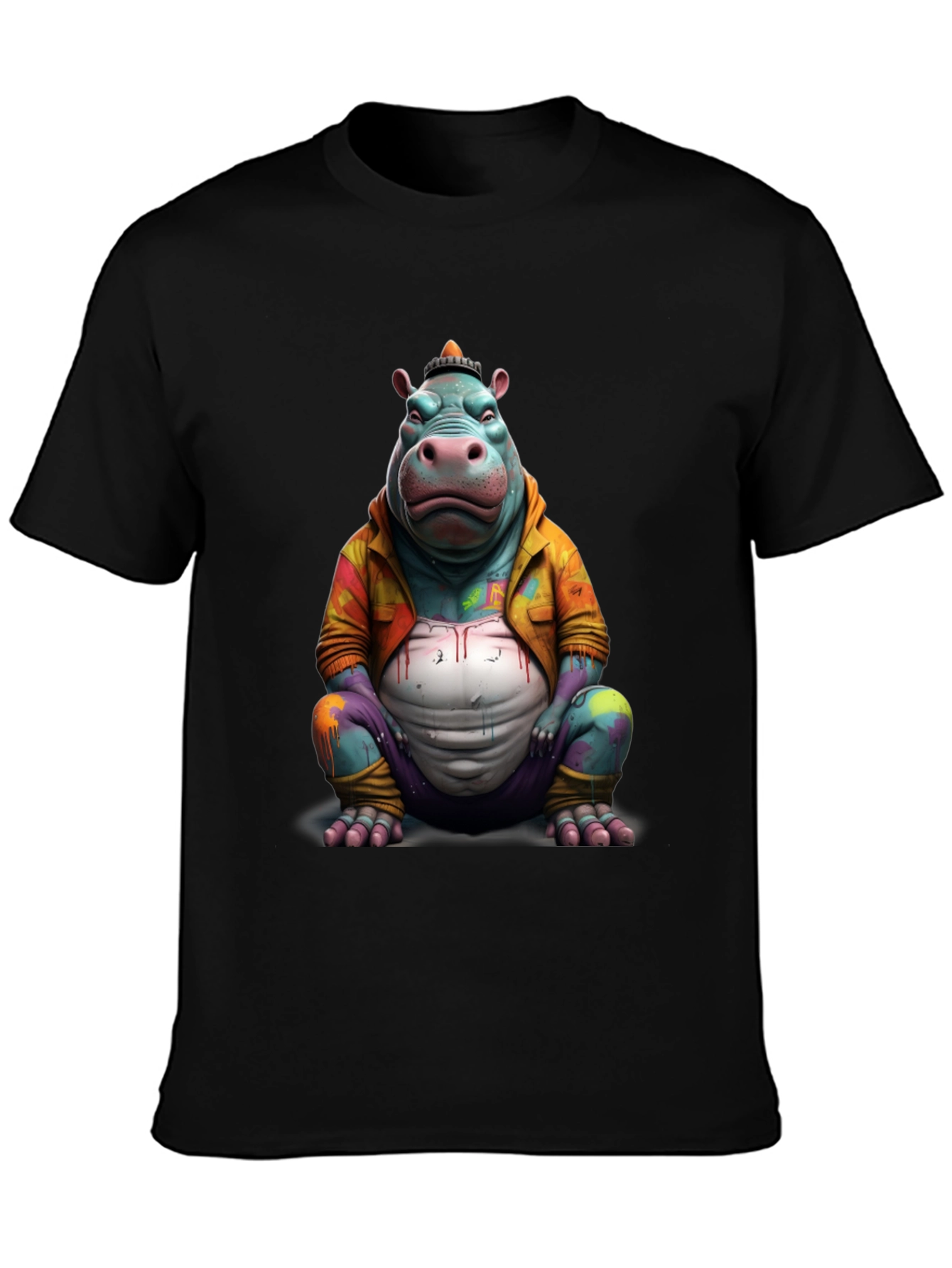 Funky Hippo T-Shirt - Unique Graphic Tee
