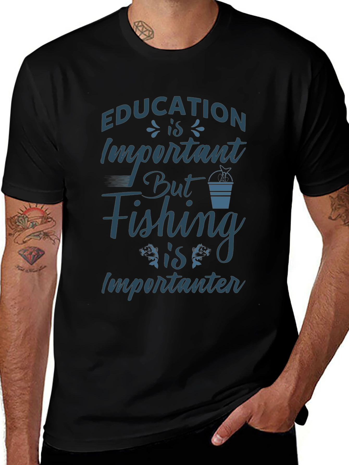 Funny Fishing T-Shirt: Education is Importanter