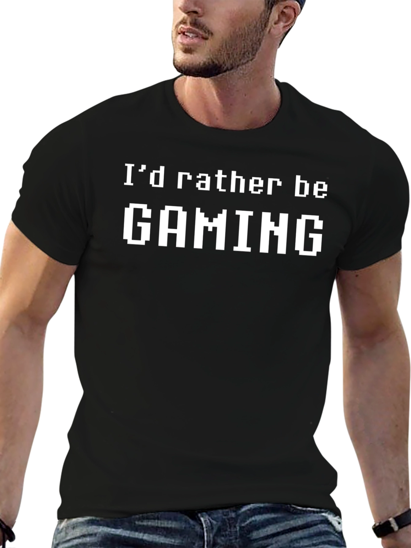 Id Rather Be Gaming Black T-Shirt