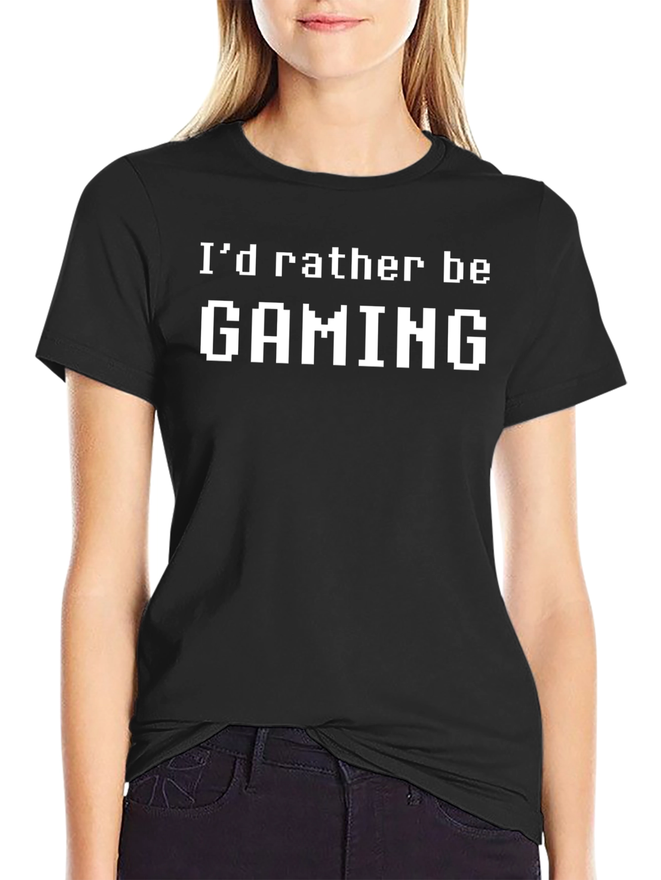 Id Rather Be Gaming Black T-Shirt