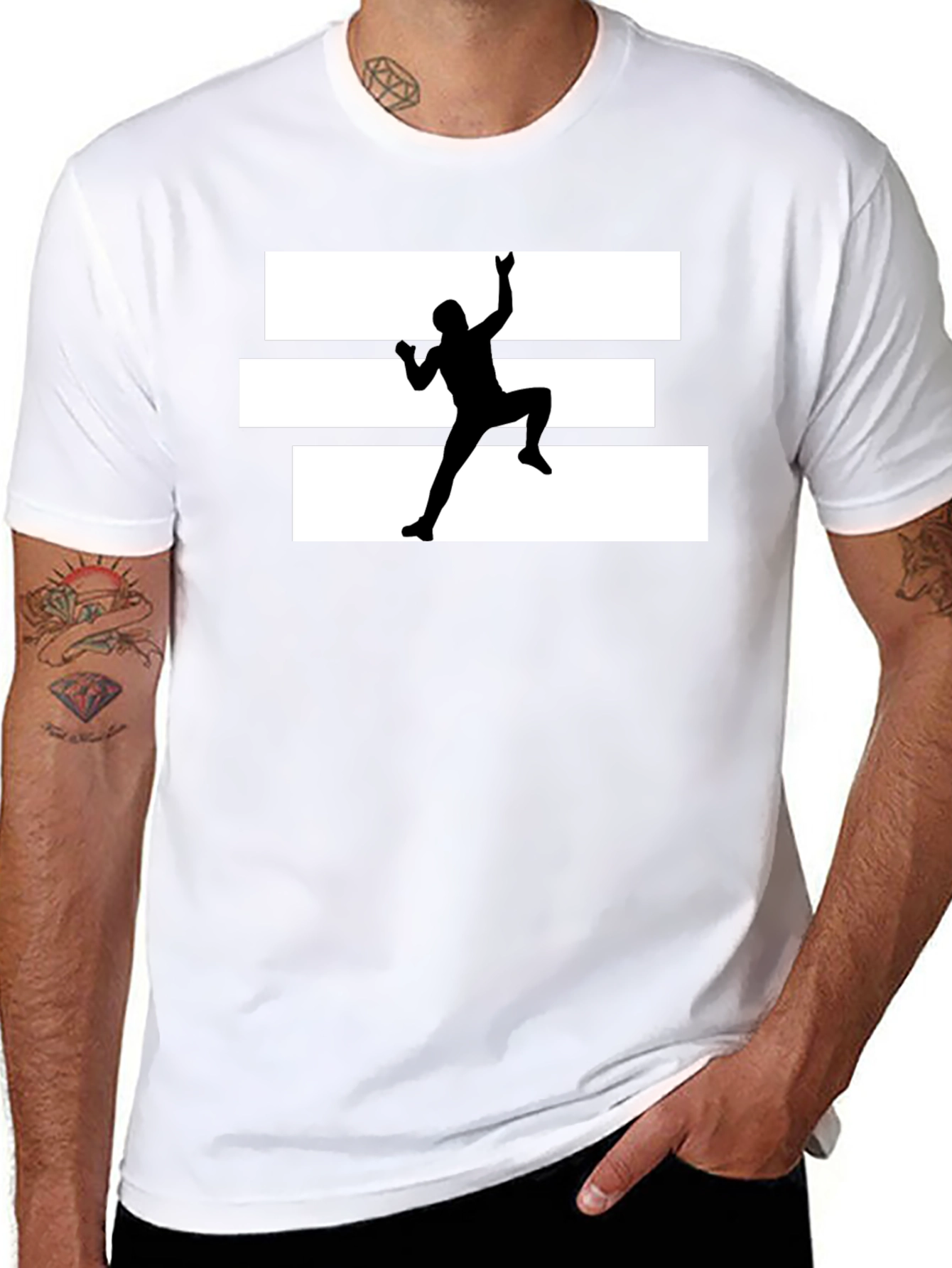 Climbing Silhouette Graphic Tee - Black