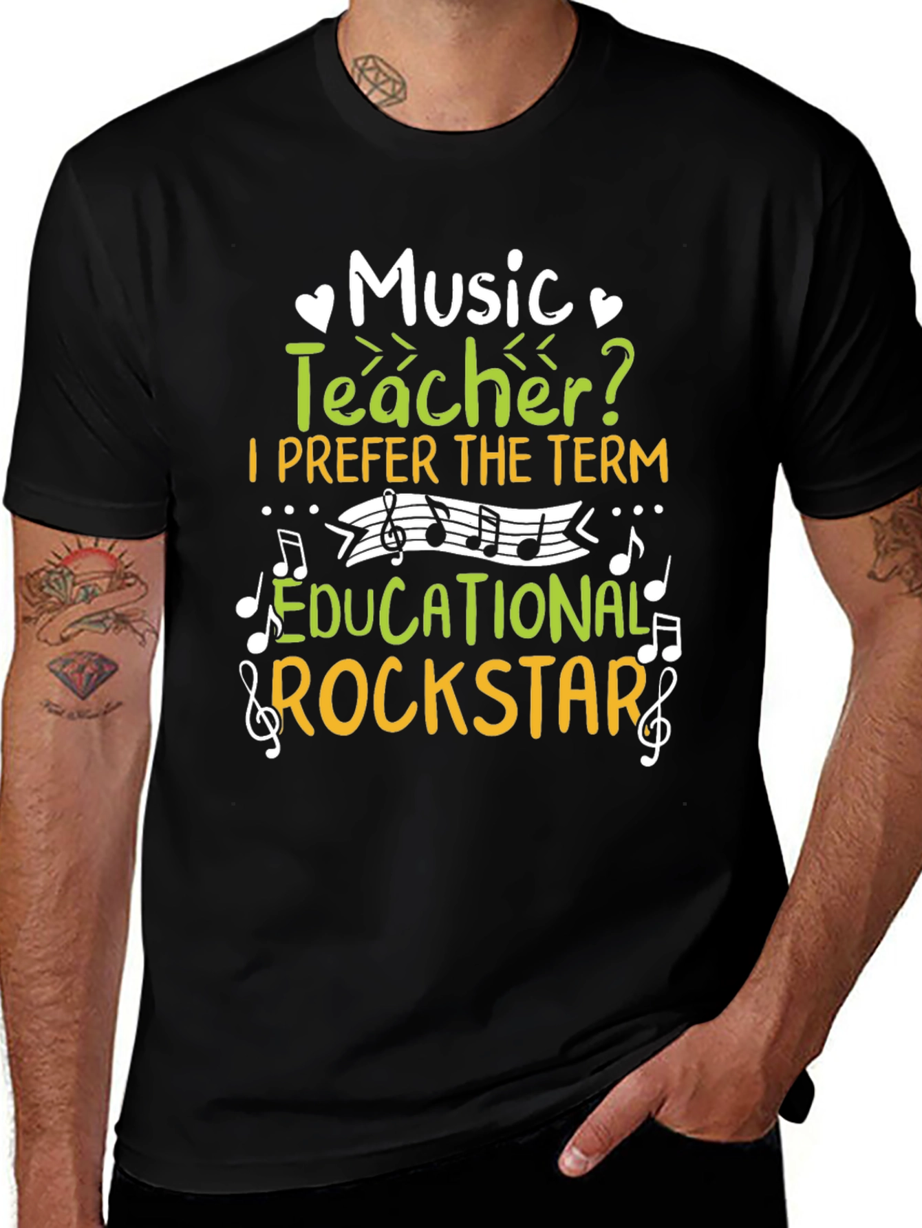 Music Teacher Educational Rockstar Graphic T-Shirt