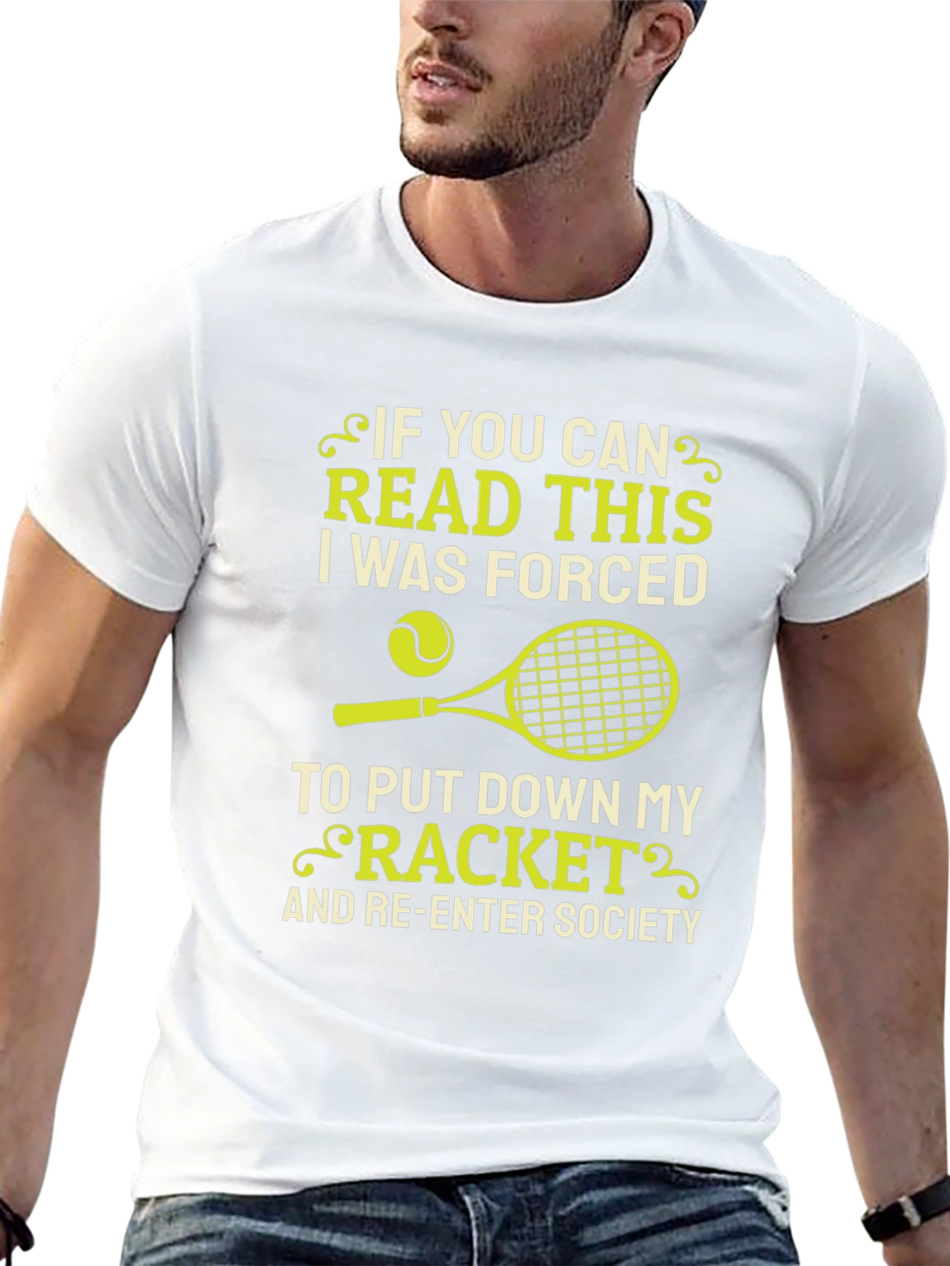 Funny Tennis T-Shirt - Forced to Re-Enter Society