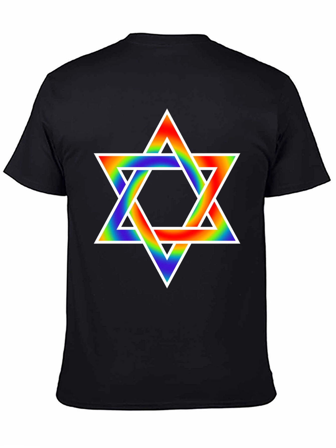 Rainbow Star of David Graphic Tee - Black T-Shirt