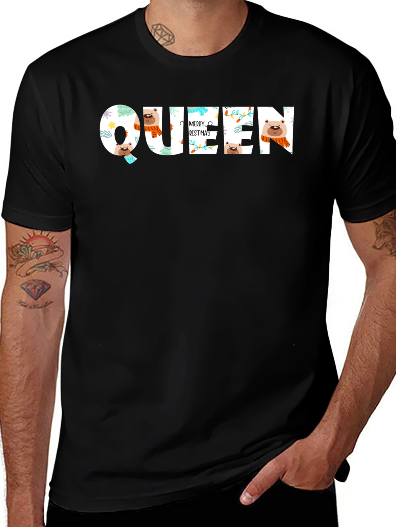 Queen Merry Christmas Graphic T-Shirt