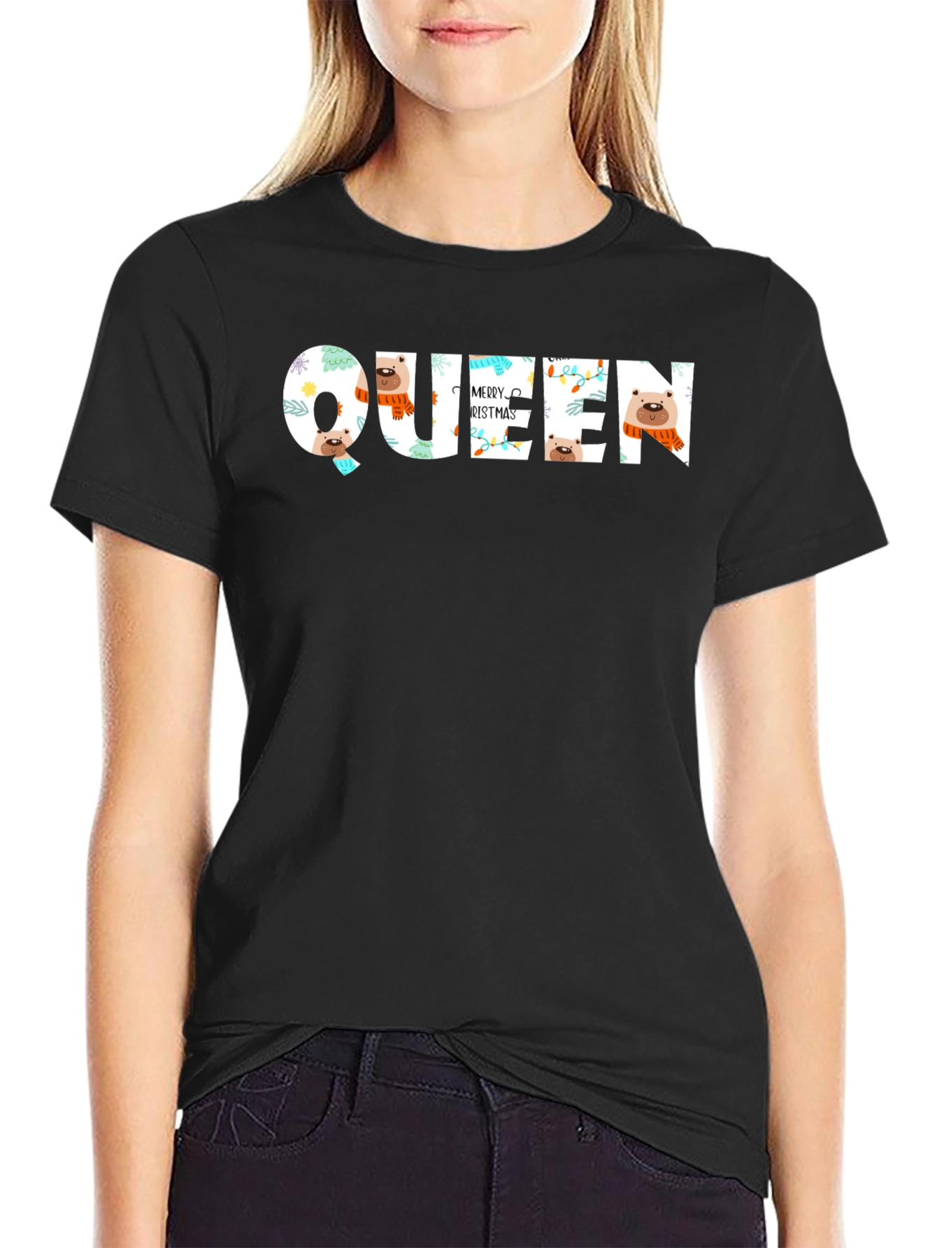 Queen Merry Christmas Graphic T-Shirt