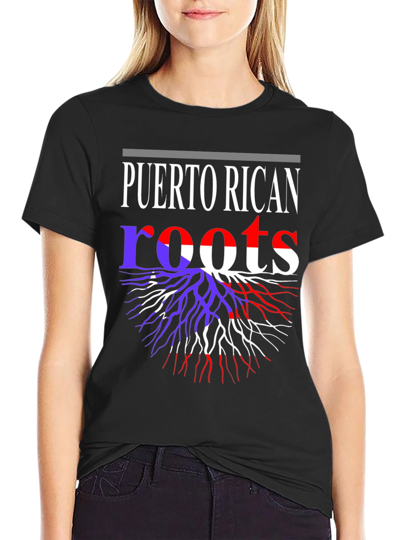 Puerto Rican Roots Black T-Shirt