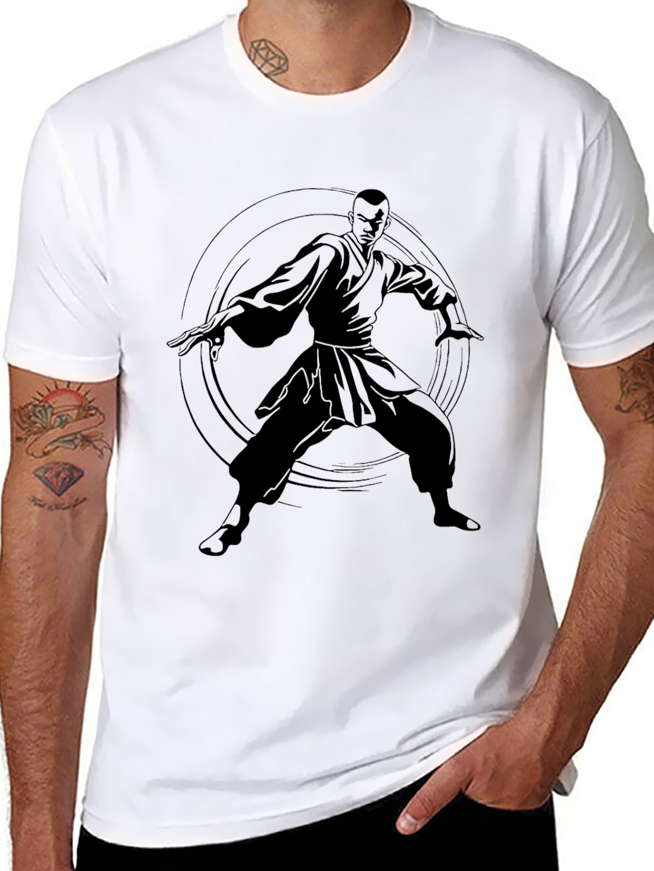 Martial Arts Graphic Tee - Black
