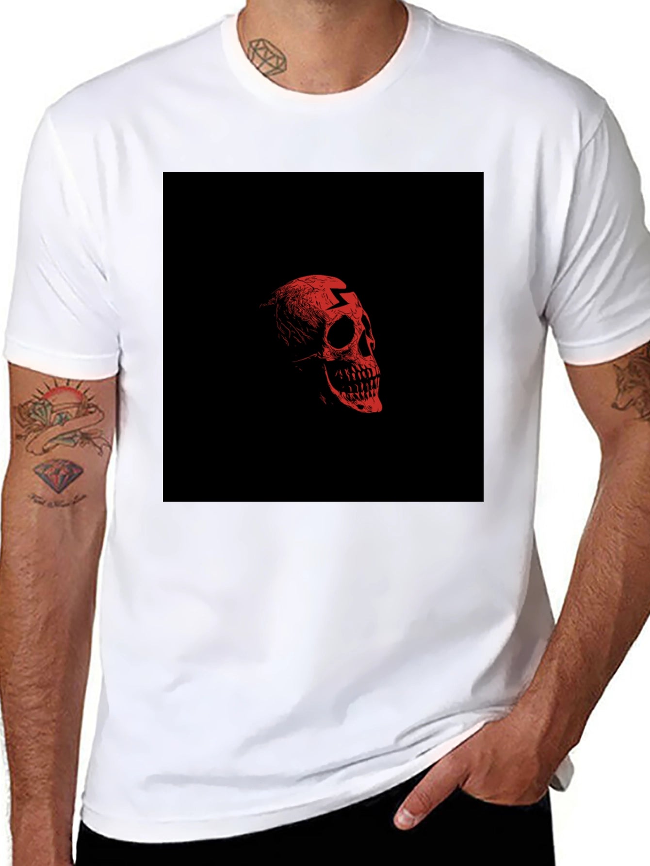 Edgy Skull Graphic Black T-Shirt for Men