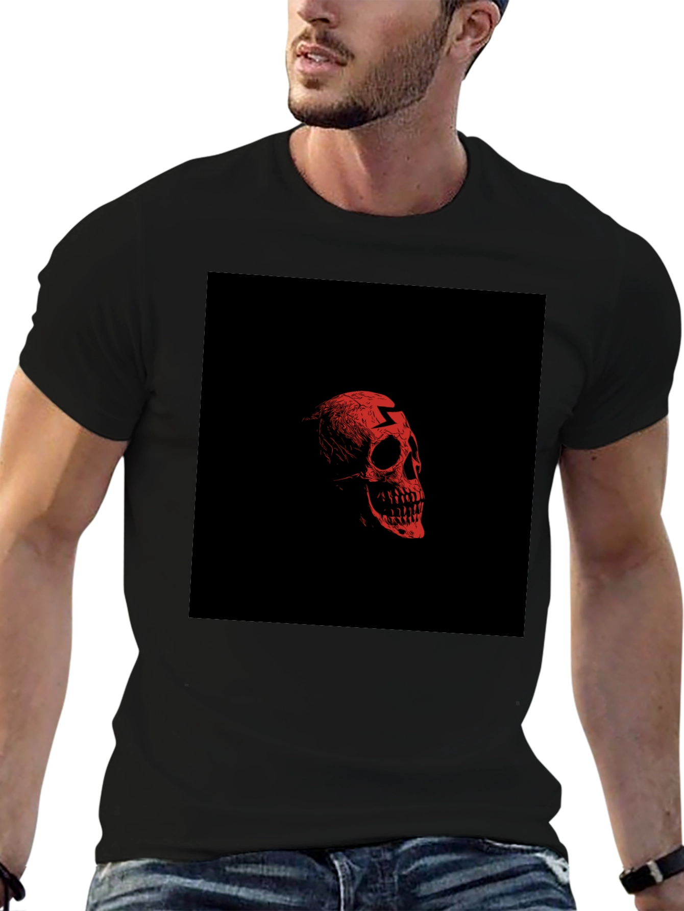 Edgy Skull Graphic Black T-Shirt for Men