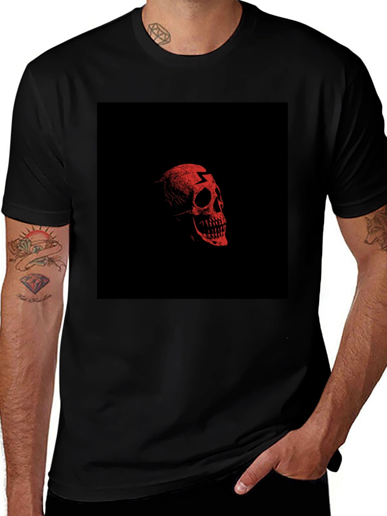 Edgy Skull Graphic Black T-Shirt for Men