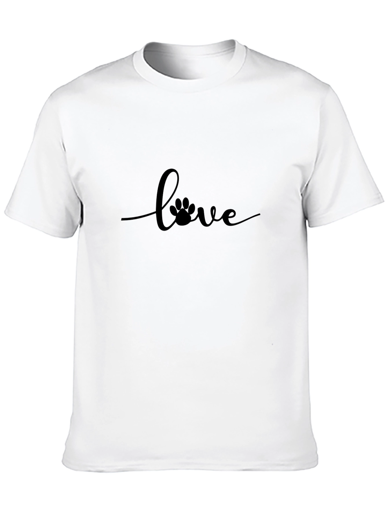Love Paw Print Black T-Shirt - Unisex