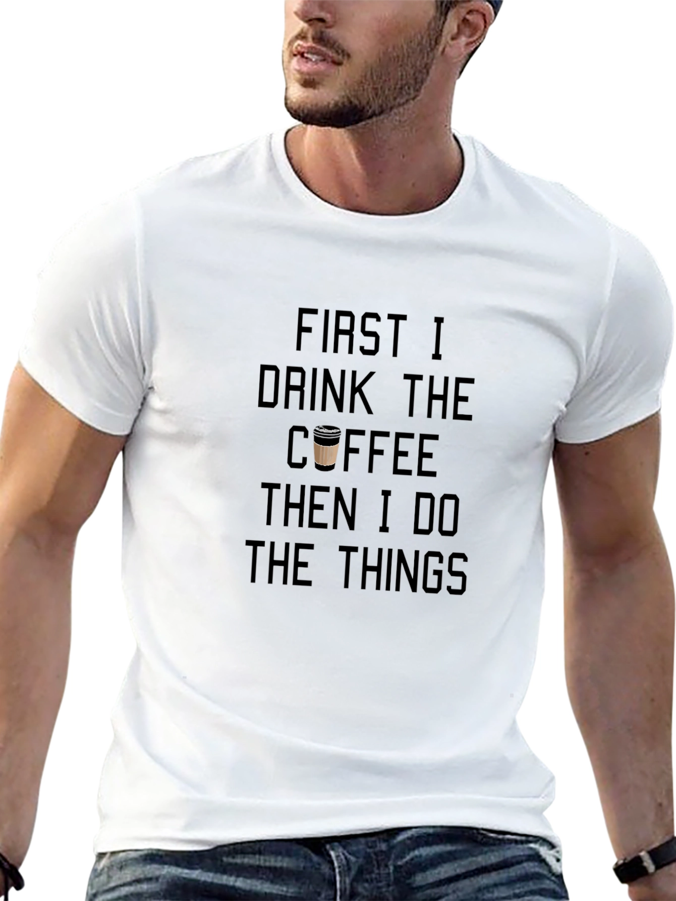 Coffee First Then Things Black Graphic Tee