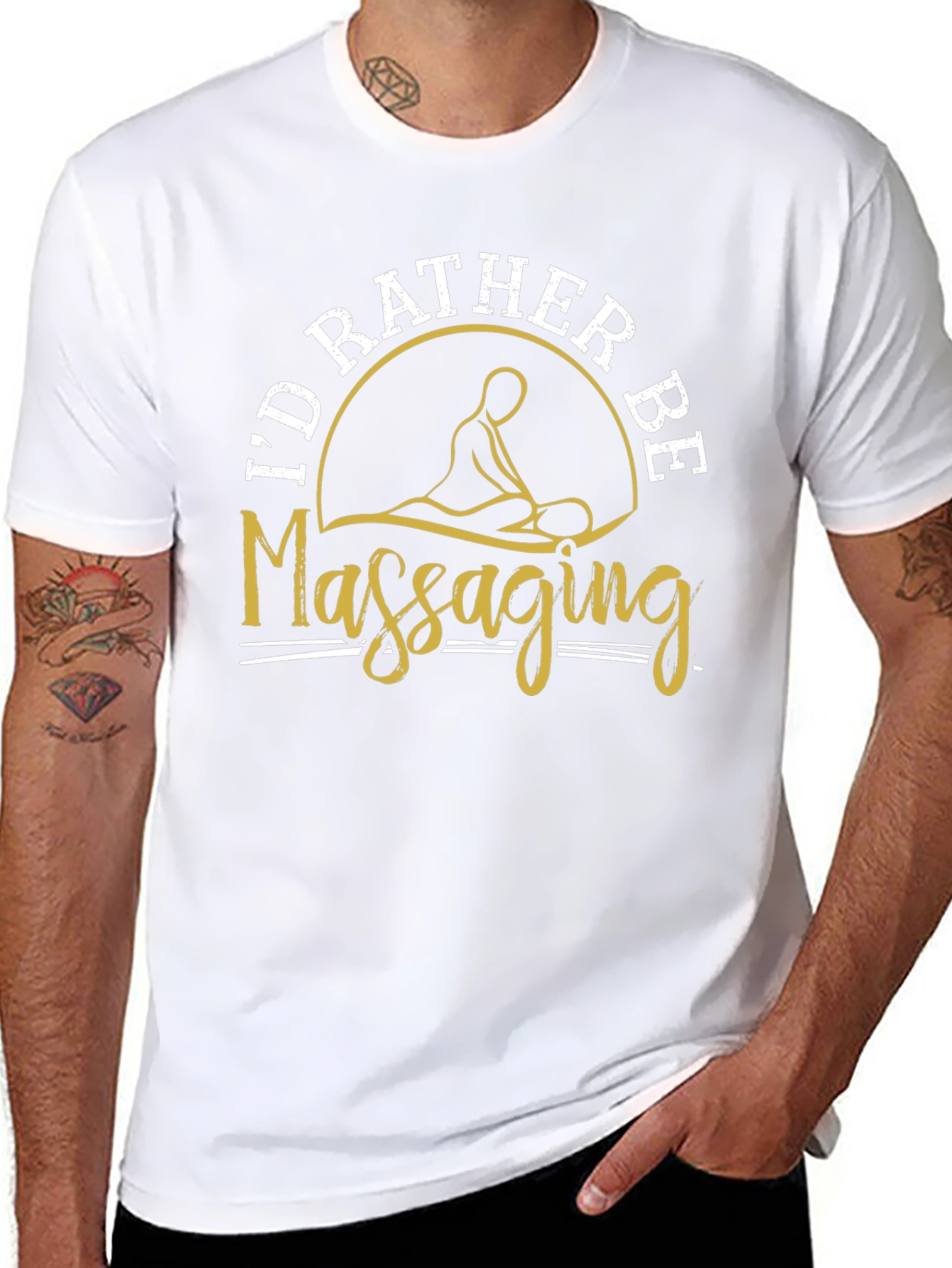 Id Rather Be Massaging T-Shirt Funny Massage Therapist Tee