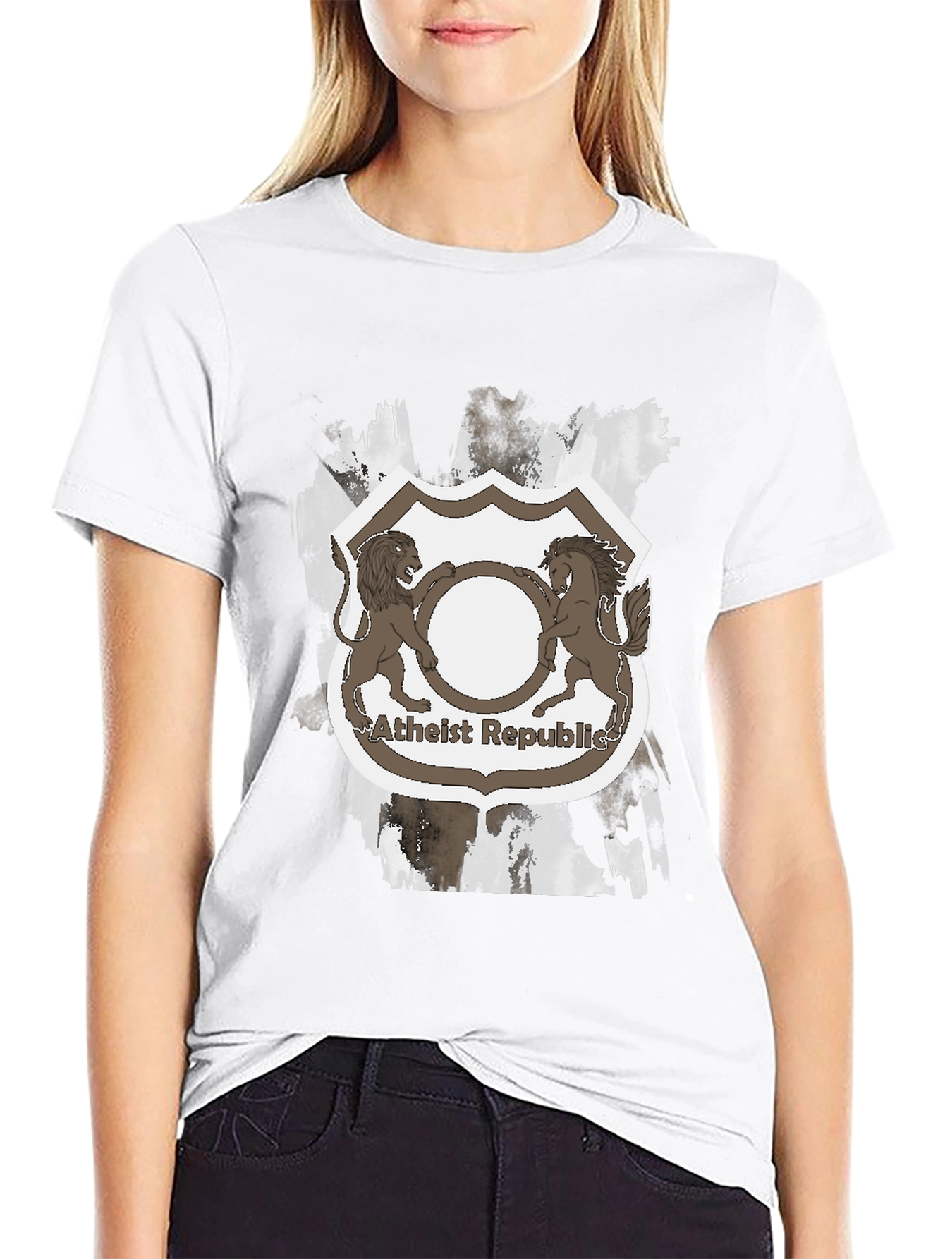 Atheist Republic Lion & Horse Crest Graphic Tee