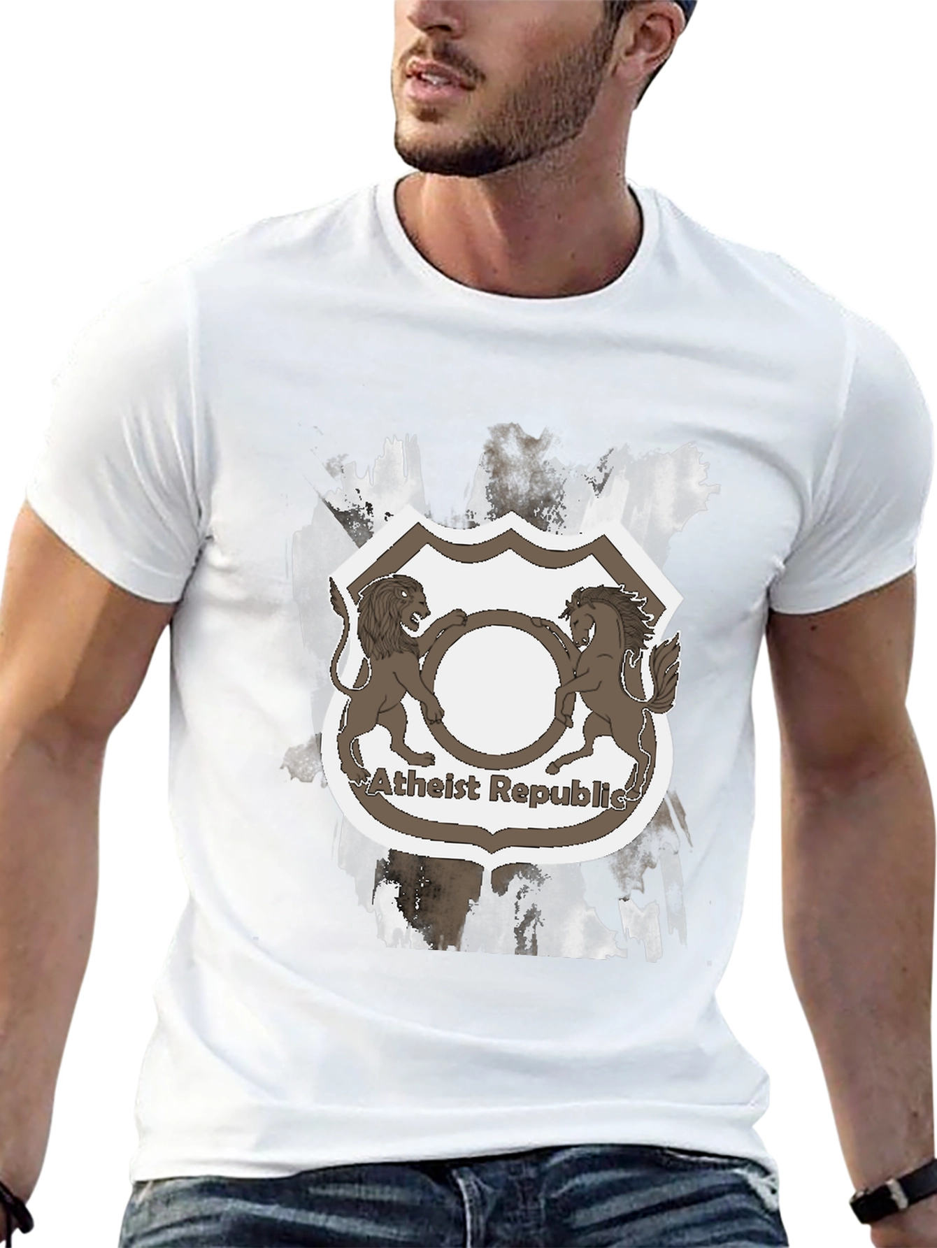 Atheist Republic Lion & Horse Crest Graphic Tee
