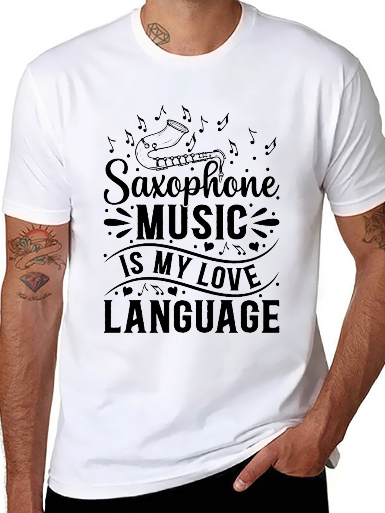 Saxophone Music is My Love Language Graphic T-Shirt