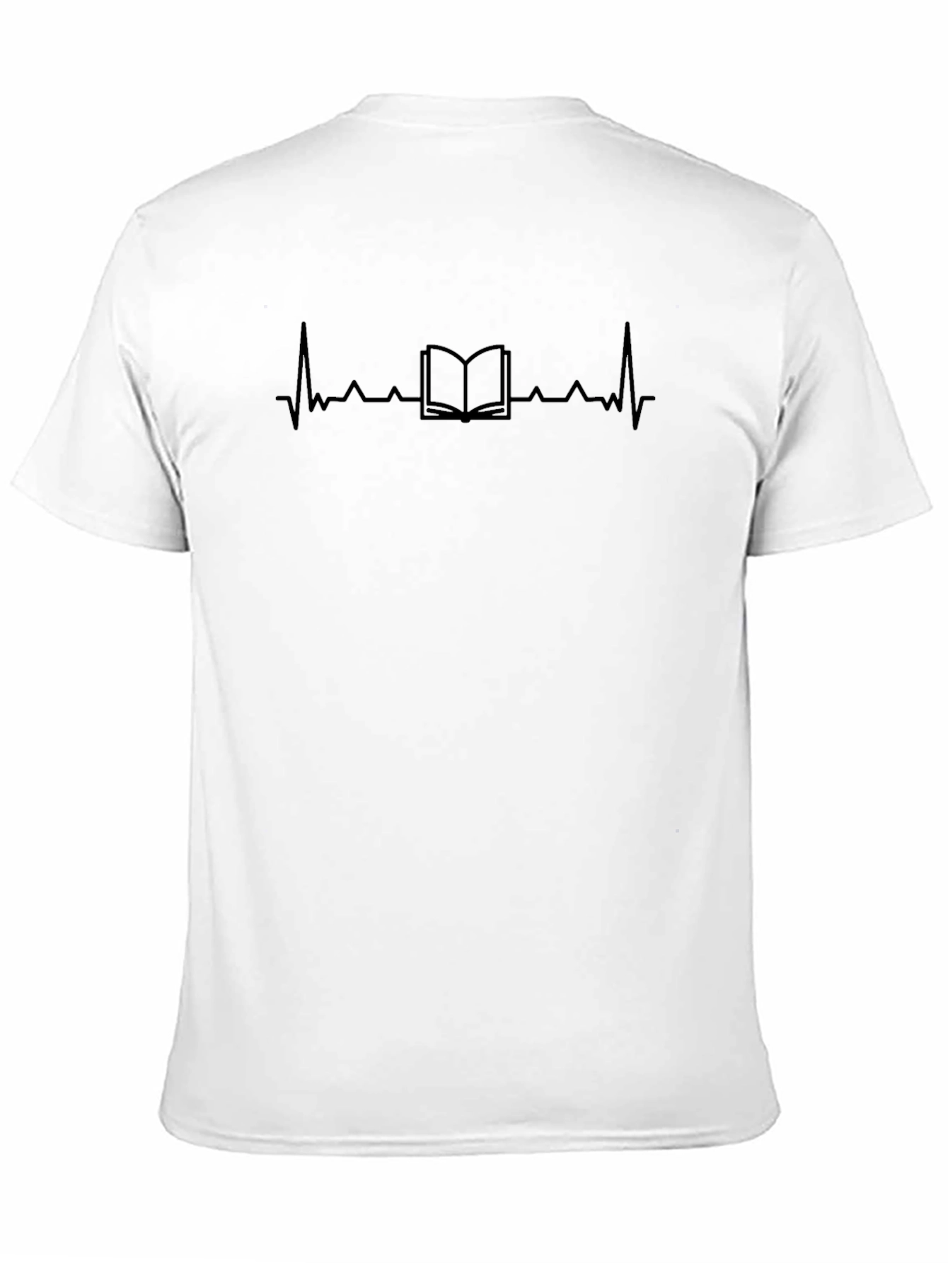Book Lover Heartbeat T-Shirt - Black