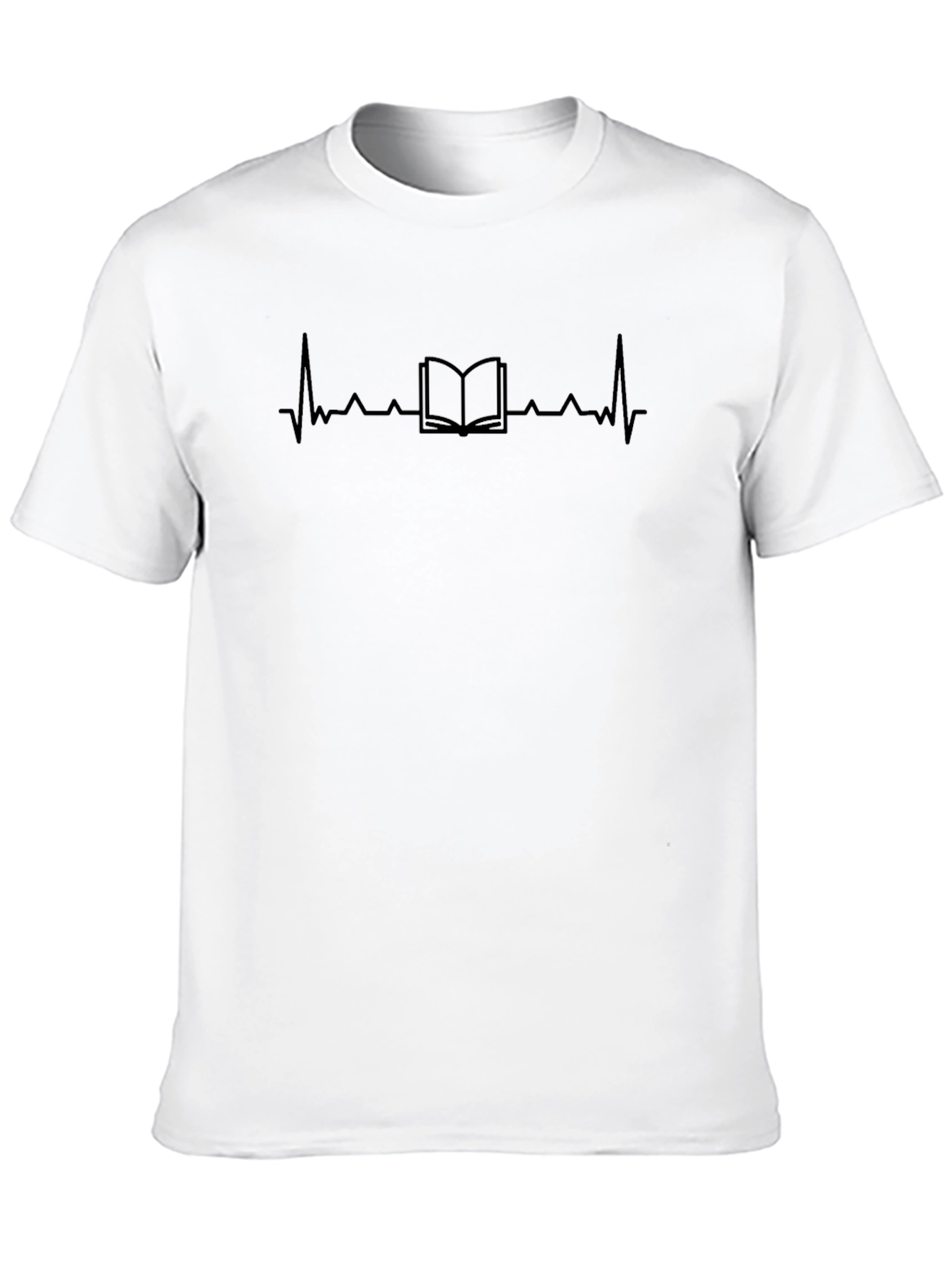 Book Lover Heartbeat T-Shirt - Black