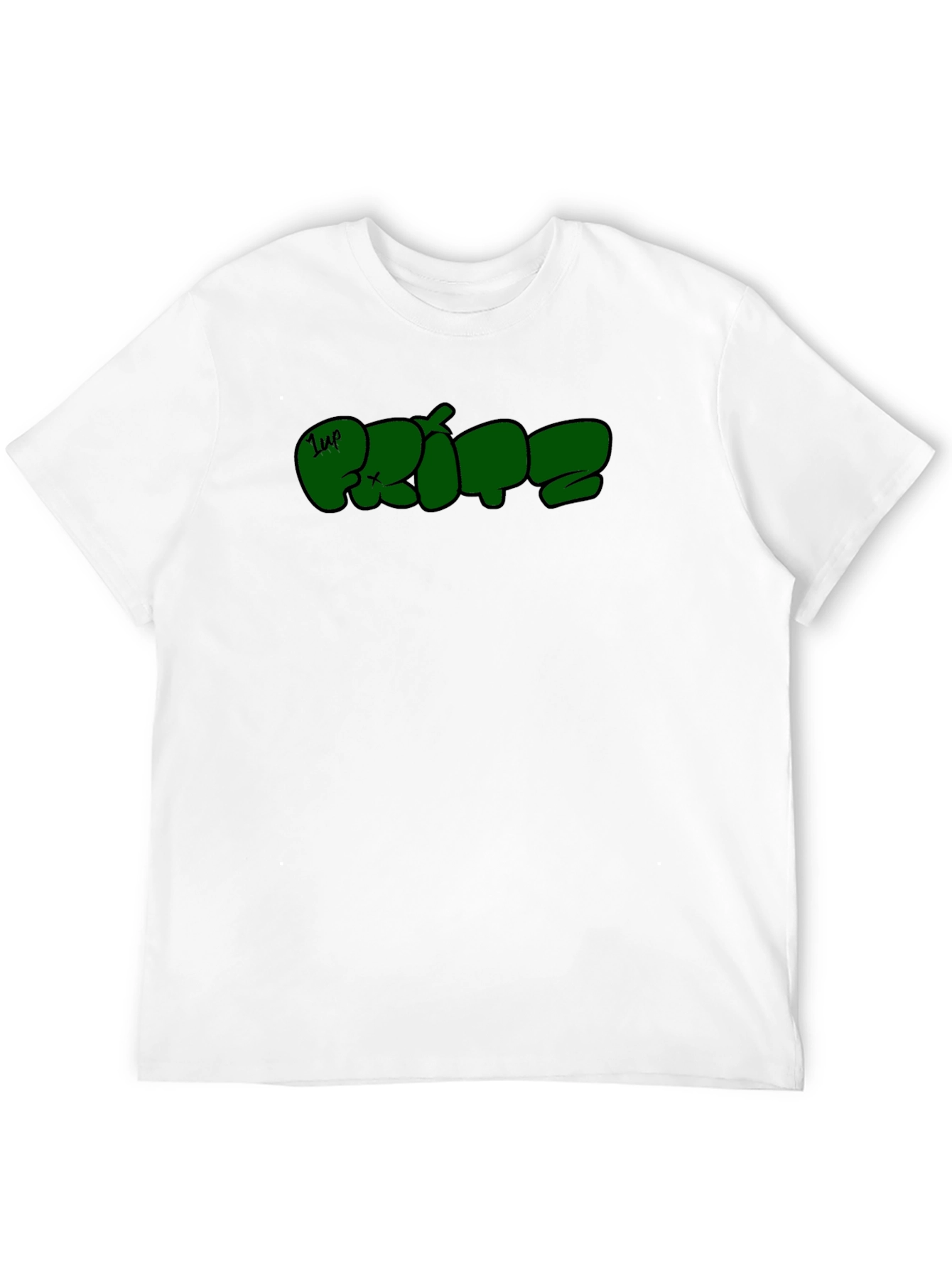 Graphic Tee: Urban Style Green Print on Black